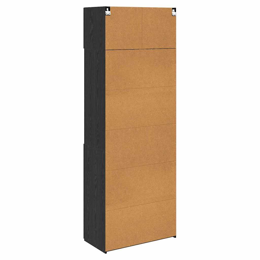 Ormarić za pohranu Zidne Crni hrast 80 x 42,5 x 225 cm
