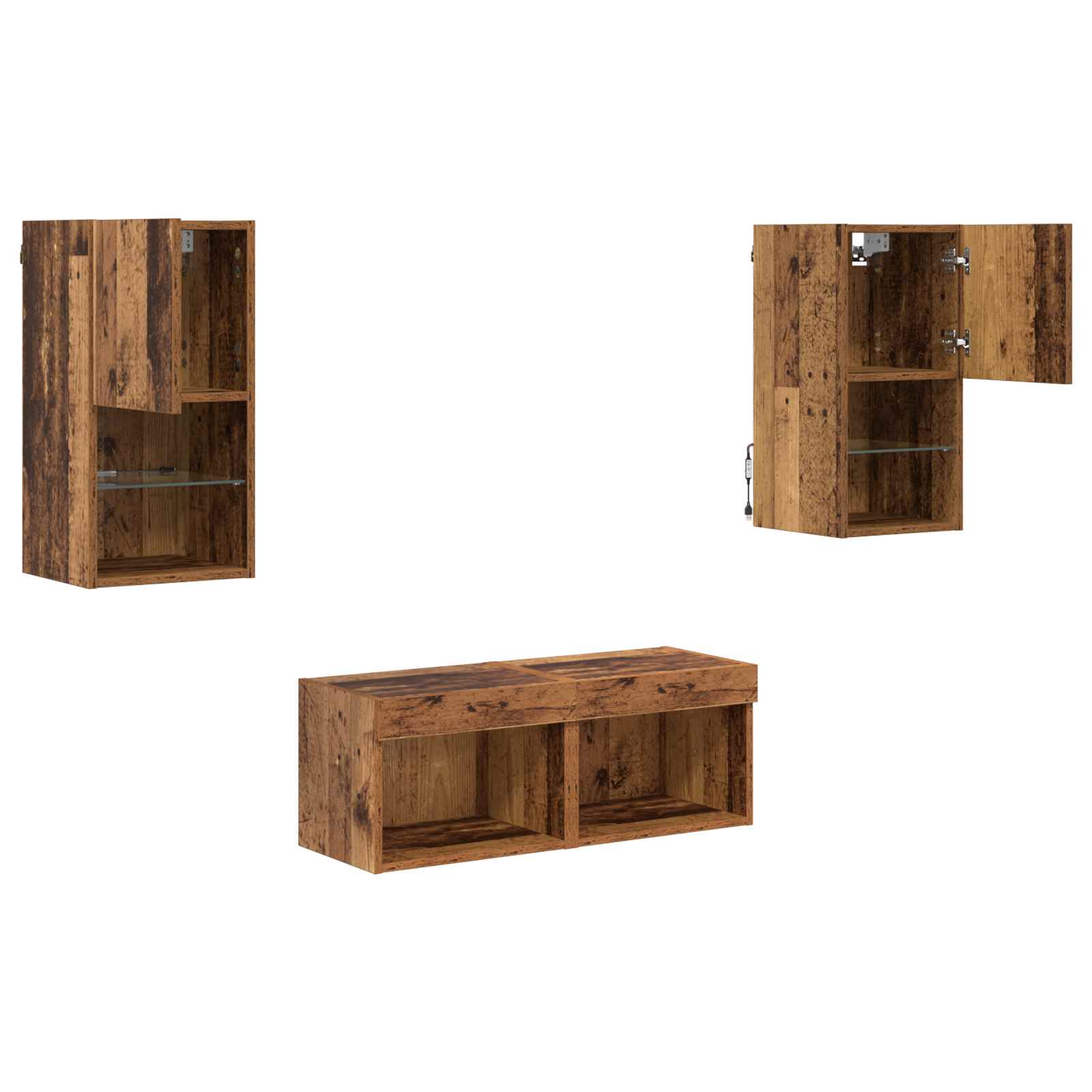 TV zidni ormari Zidne 4 pcs Staro drvo Konstruirano drvo