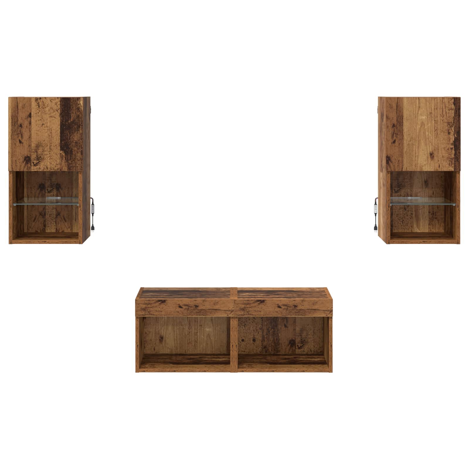 TV zidni ormari Zidne 4 pcs Staro drvo Konstruirano drvo