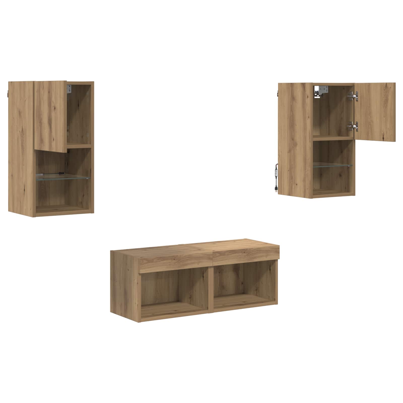 TV zidni ormari Zidne 4 pcs Umjetnički hrast Konstruirano drvo
