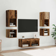 TV zidne jedinice 8 pcs Staro drvo Konstruirano drvo