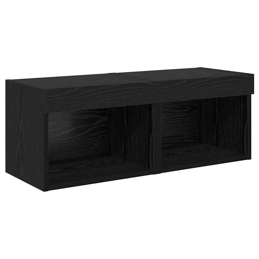 TV zidne jedinice 8 pcs Crni hrast Konstruirano drvo
