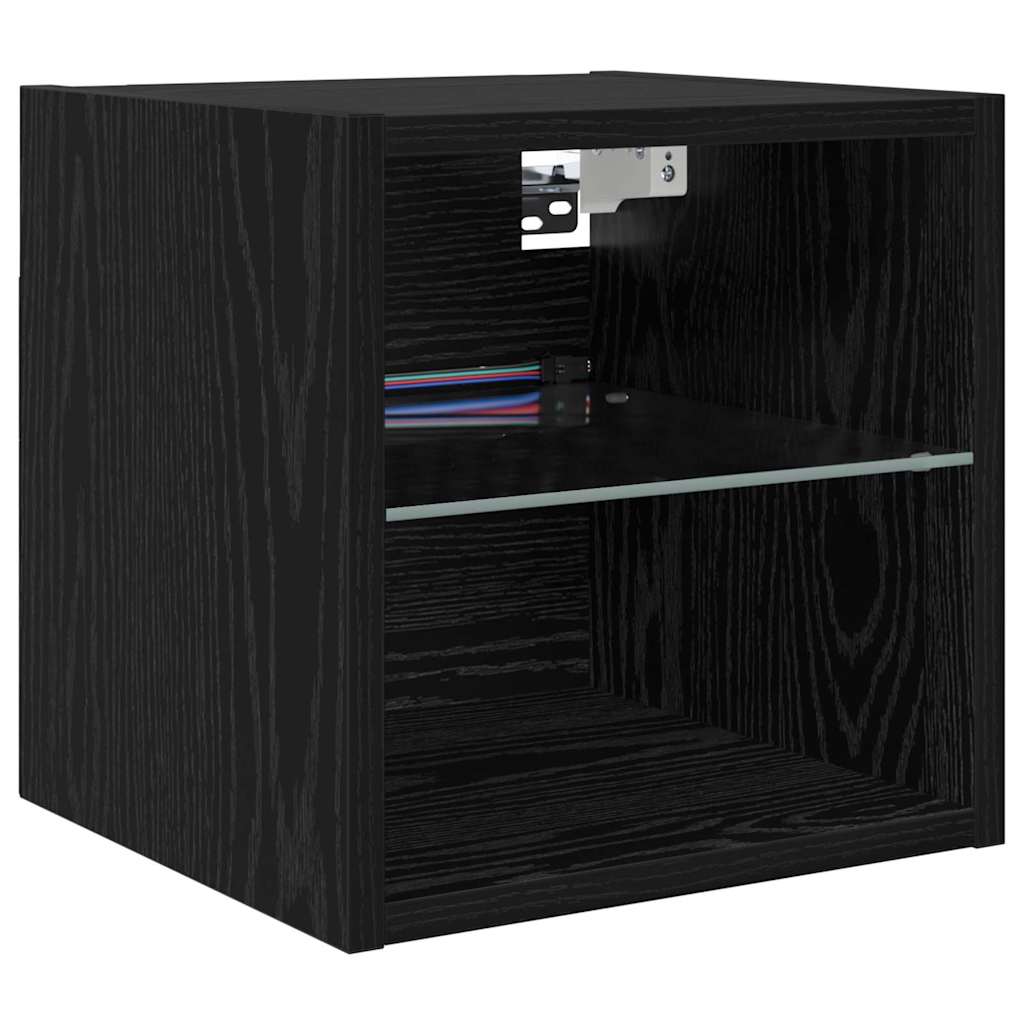 TV zidne jedinice 8 pcs Crni hrast Konstruirano drvo