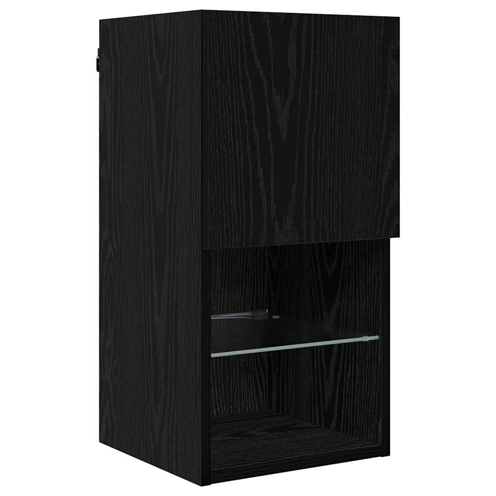TV zidne jedinice 8 pcs Crni hrast Konstruirano drvo