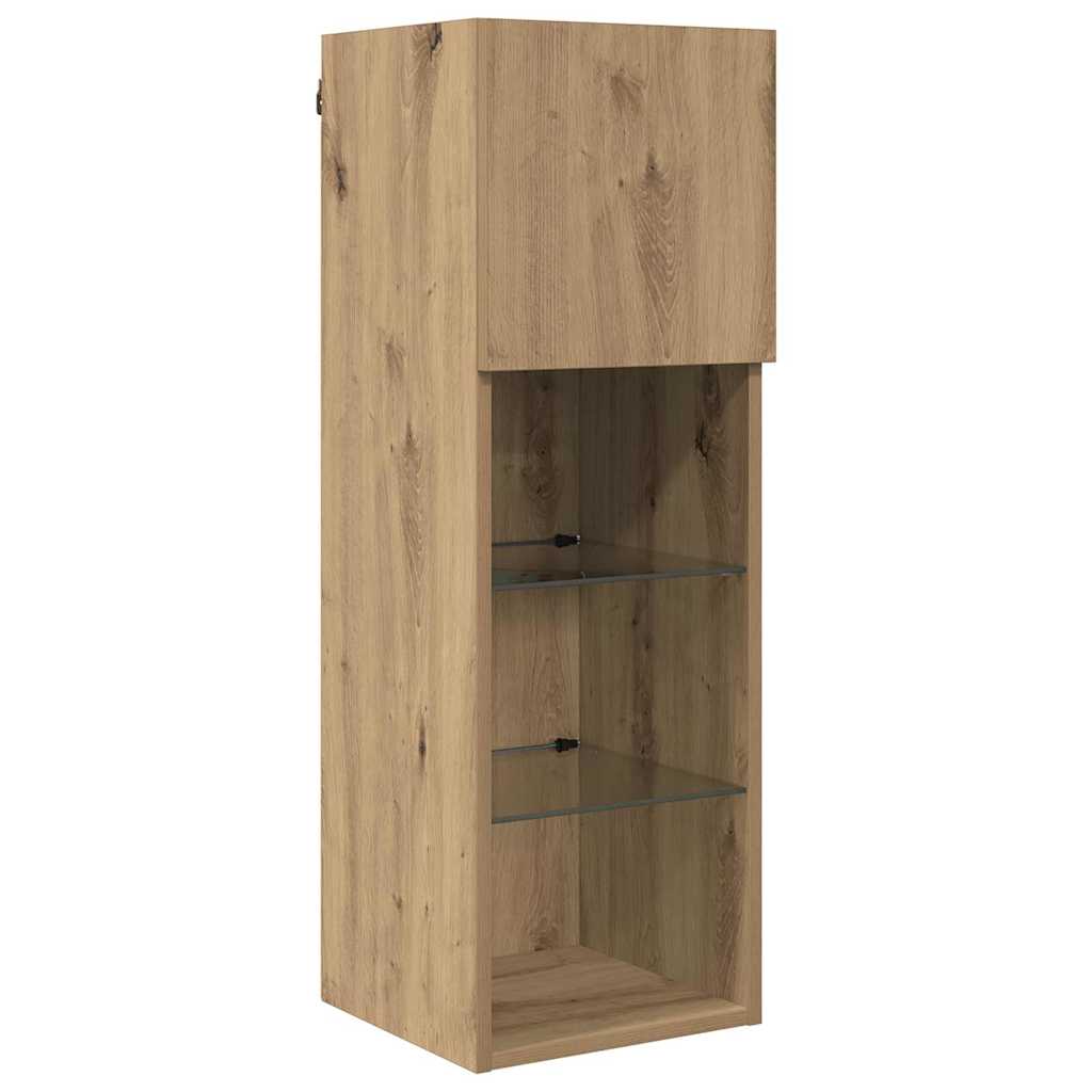 TV zidne jedinice Zidne 5 pcs Crni hrast Konstruirano drvo