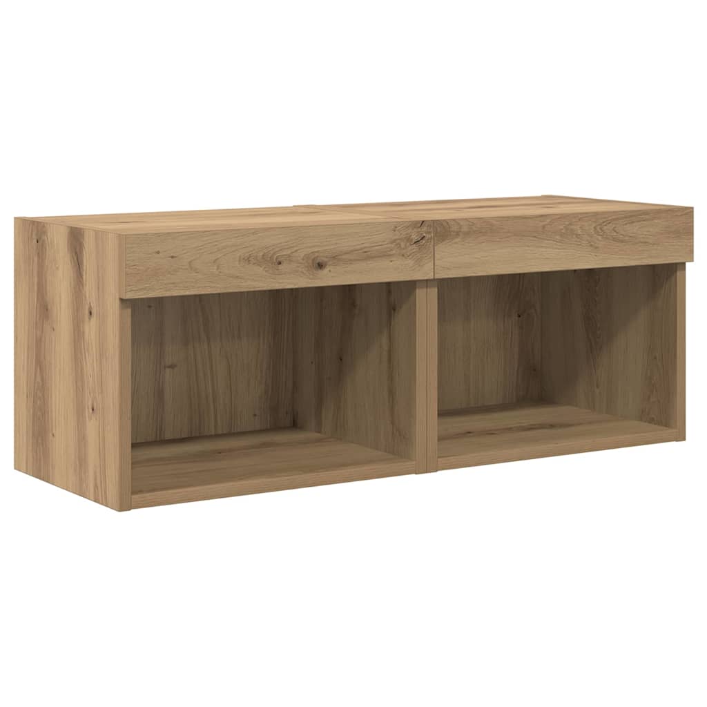 TV zidne jedinice Zidne 5 pcs Crni hrast Konstruirano drvo