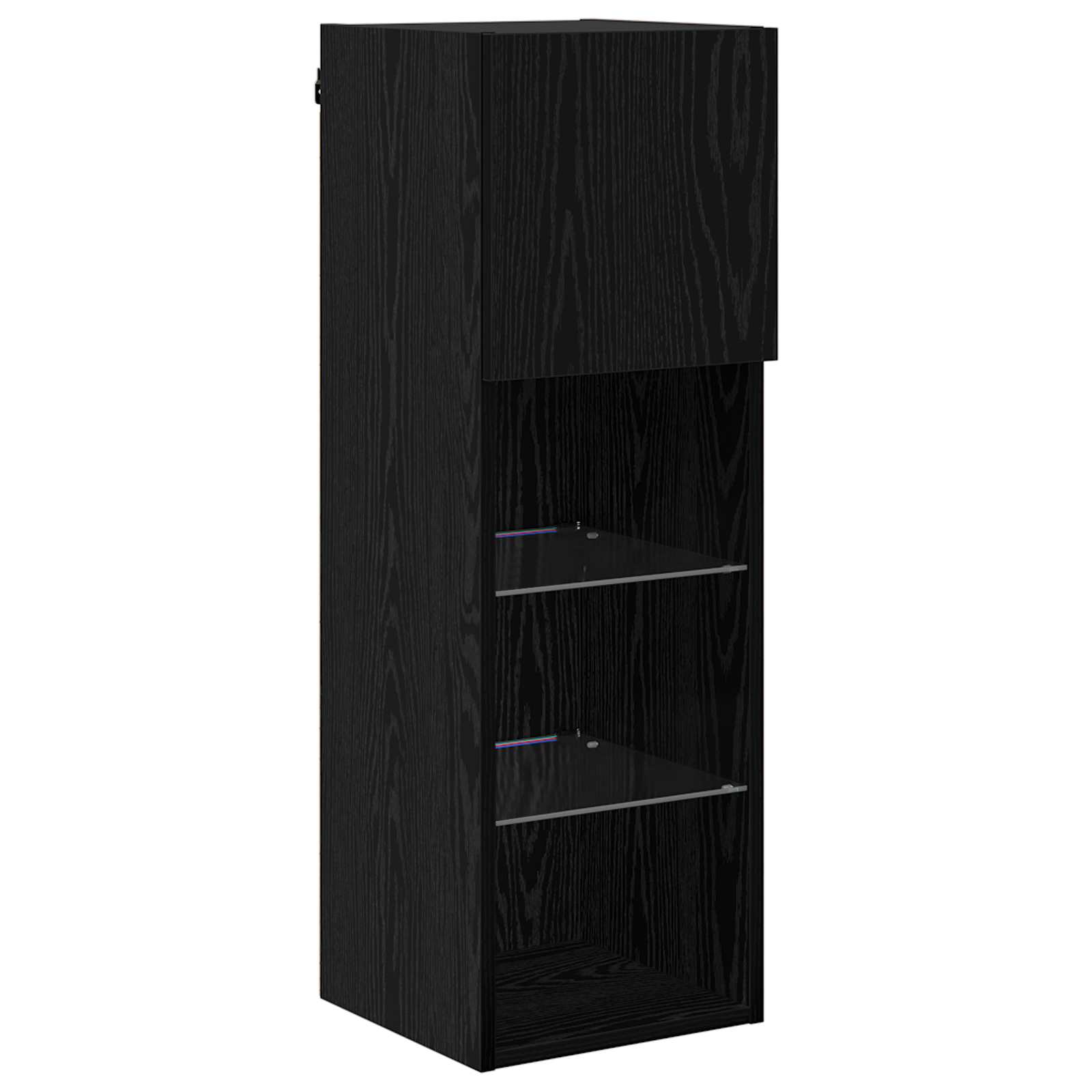 TV zidna jedinica Zidne 6 pcs Crni hrast Konstruirano drvo