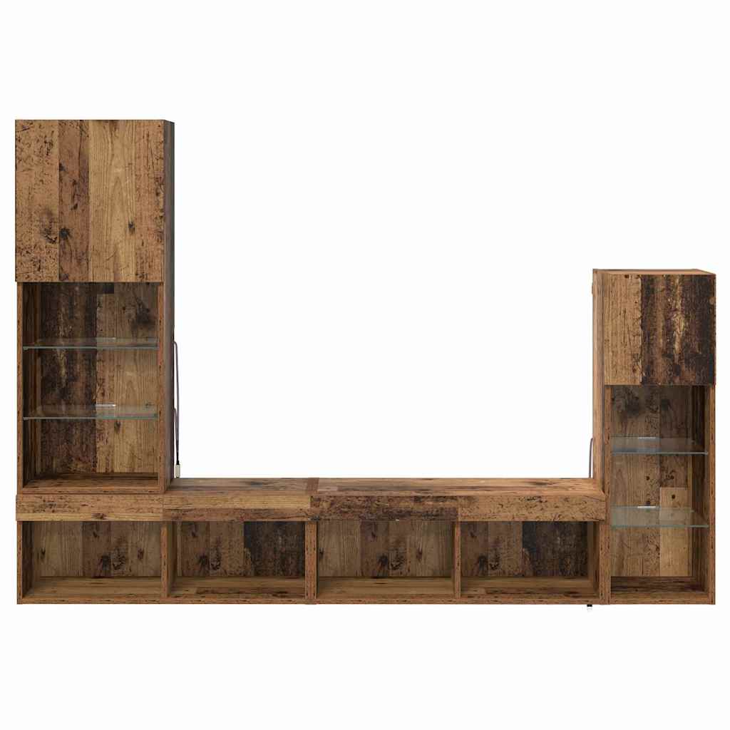 TV zidne jedinice Zidne 4 pcs Staro drvo Konstruirano drvo
