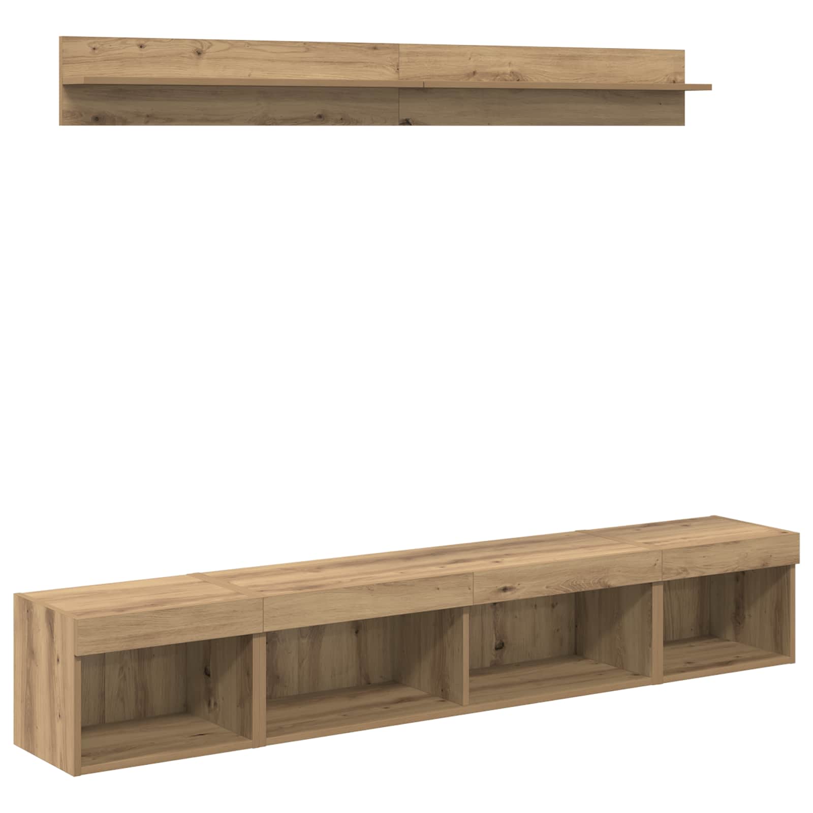 Set zidnog ormarića za TV Zidne 5 pcs Umjetnički hrast