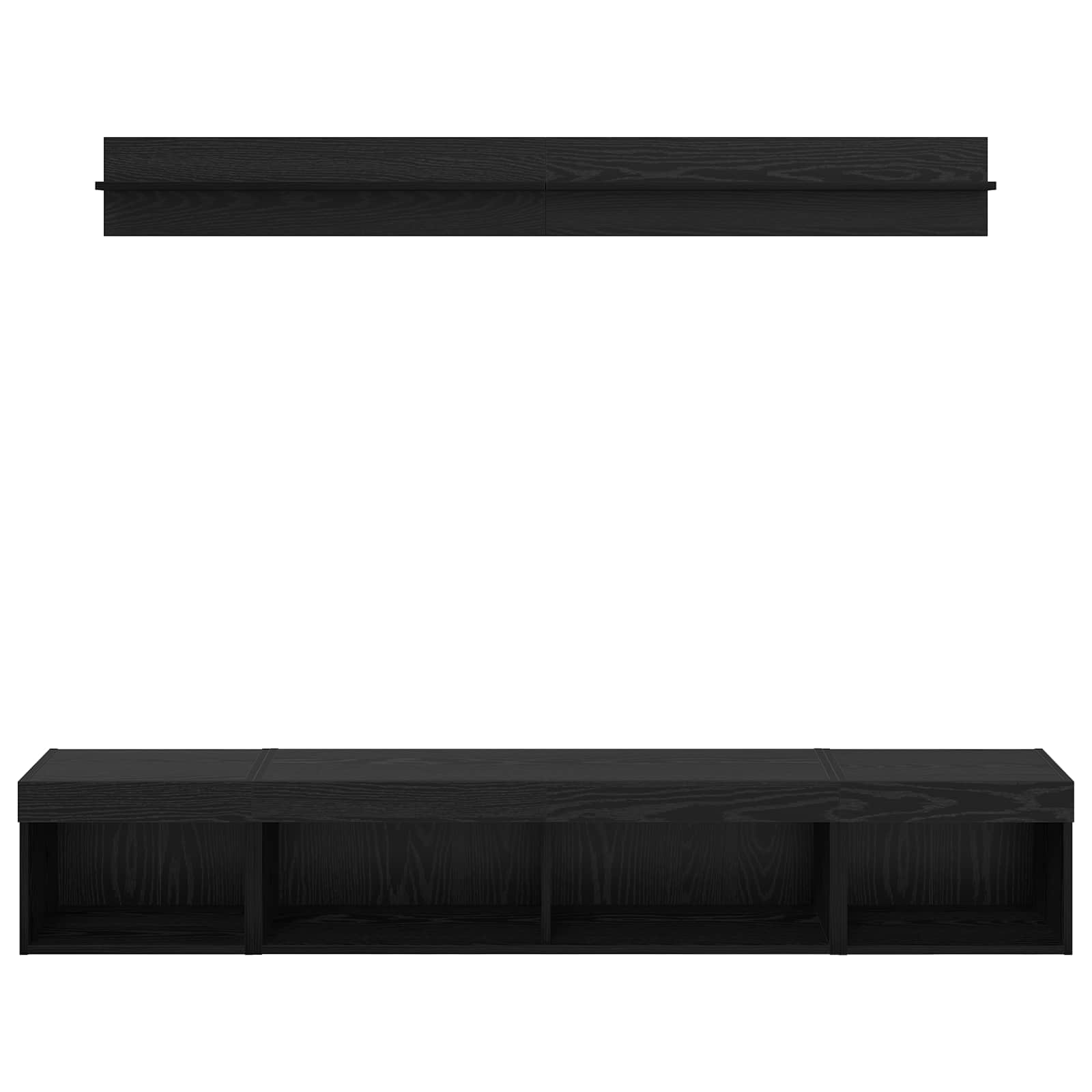 Set zidnog ormarića za TV 5 pcs Crni hrast Konstruirano drvo