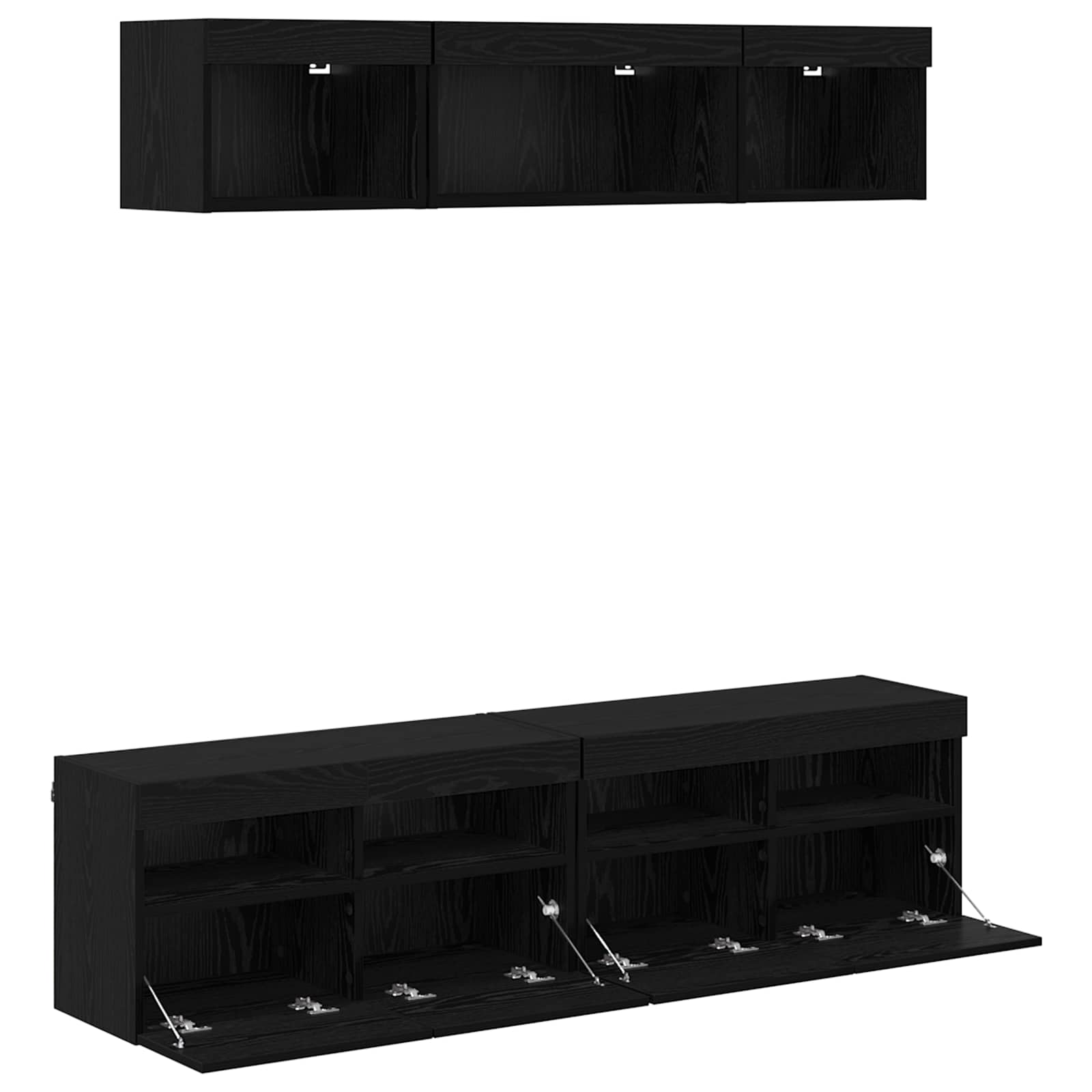 TV zidne jedinice s LED-om 5 pcs Crni hrast 80 x 30 x 40 cm
