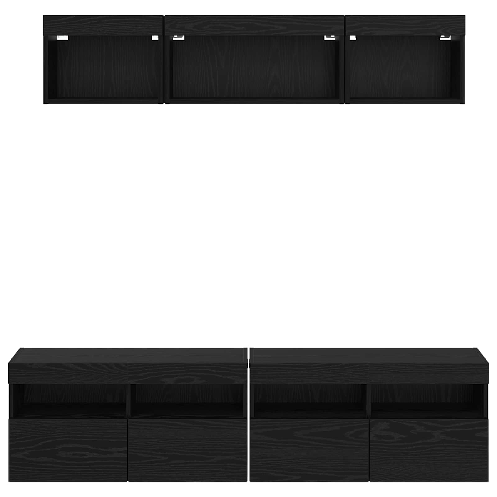 TV zidne jedinice s LED-om 5 pcs Crni hrast 80 x 30 x 40 cm