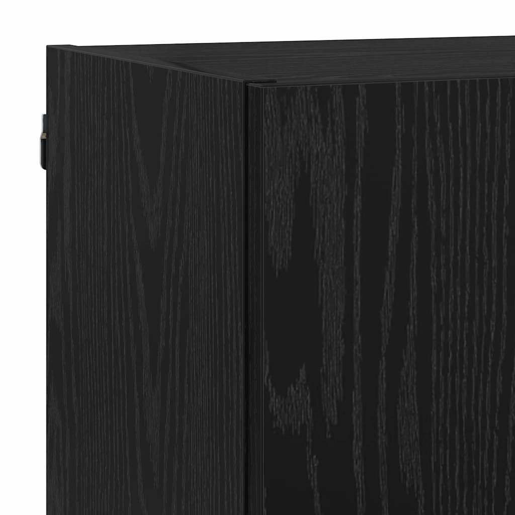 TV zidne jedinice s LED-om 5 pcs Crni hrast 40,5 x 30 x 90 cm