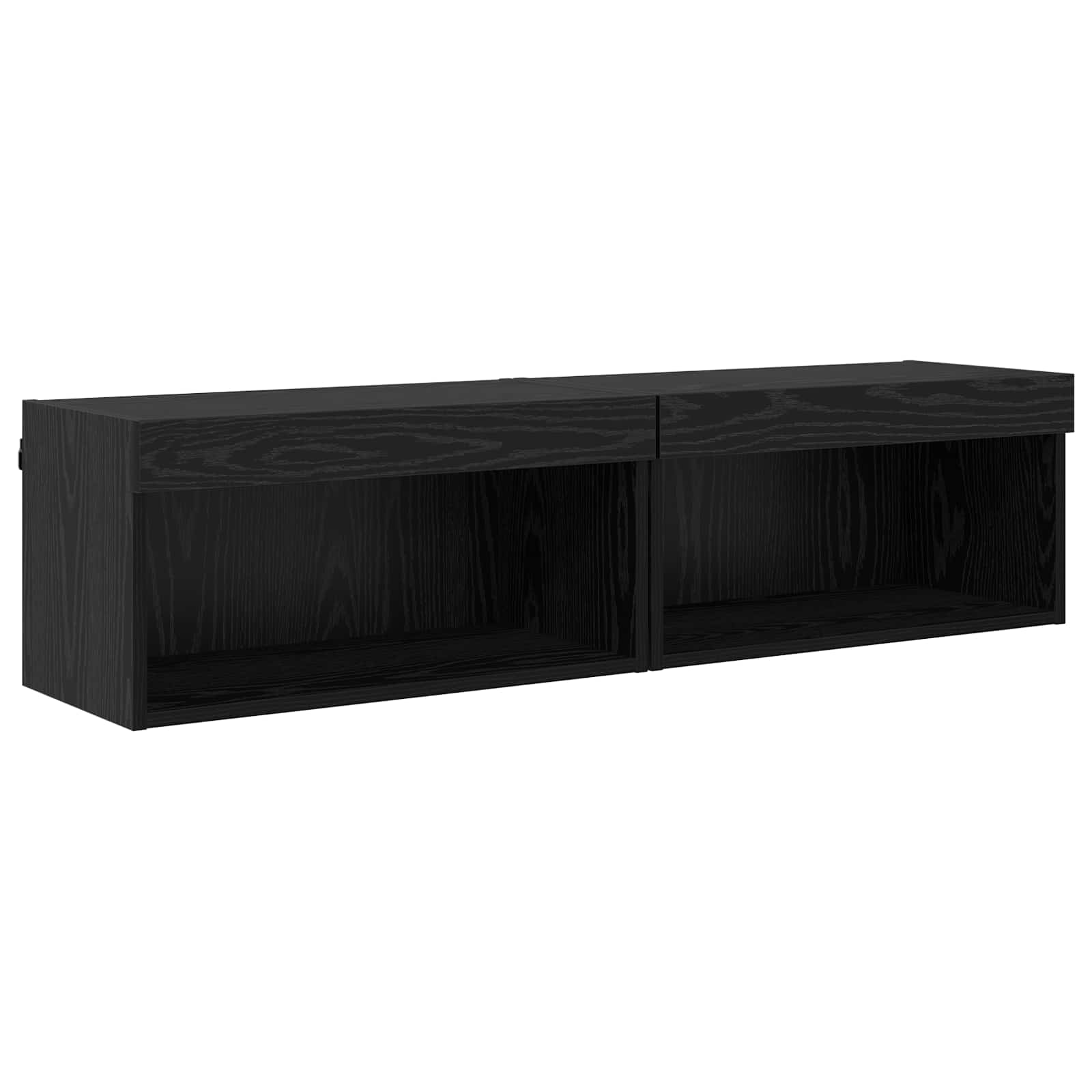 TV ormar s LED svjetlima 7 pcs Crni hrast Konstruirano drvo