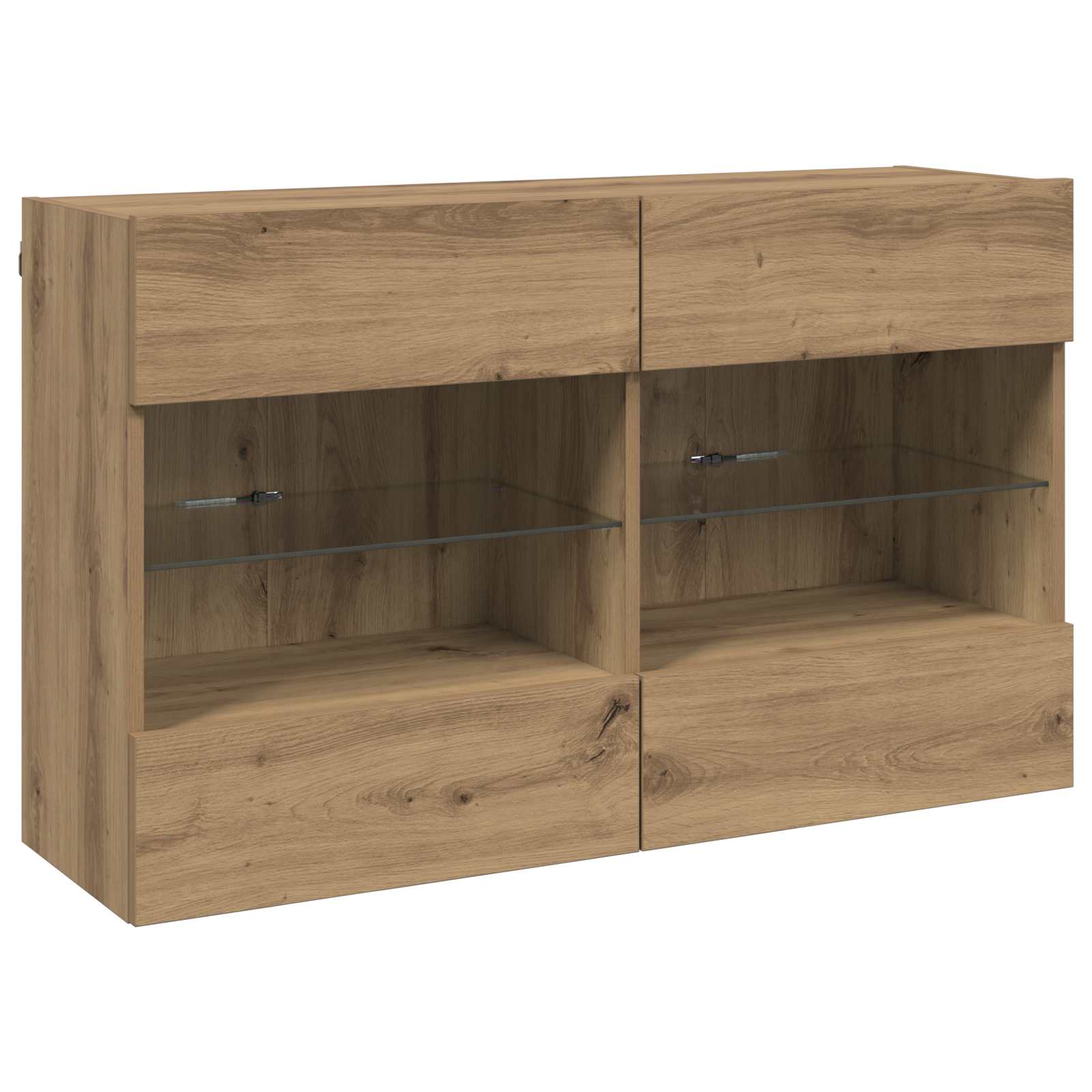 Set zidnog ormarića za TV s LED svjetlima 6 pcs Zanatski Hrast