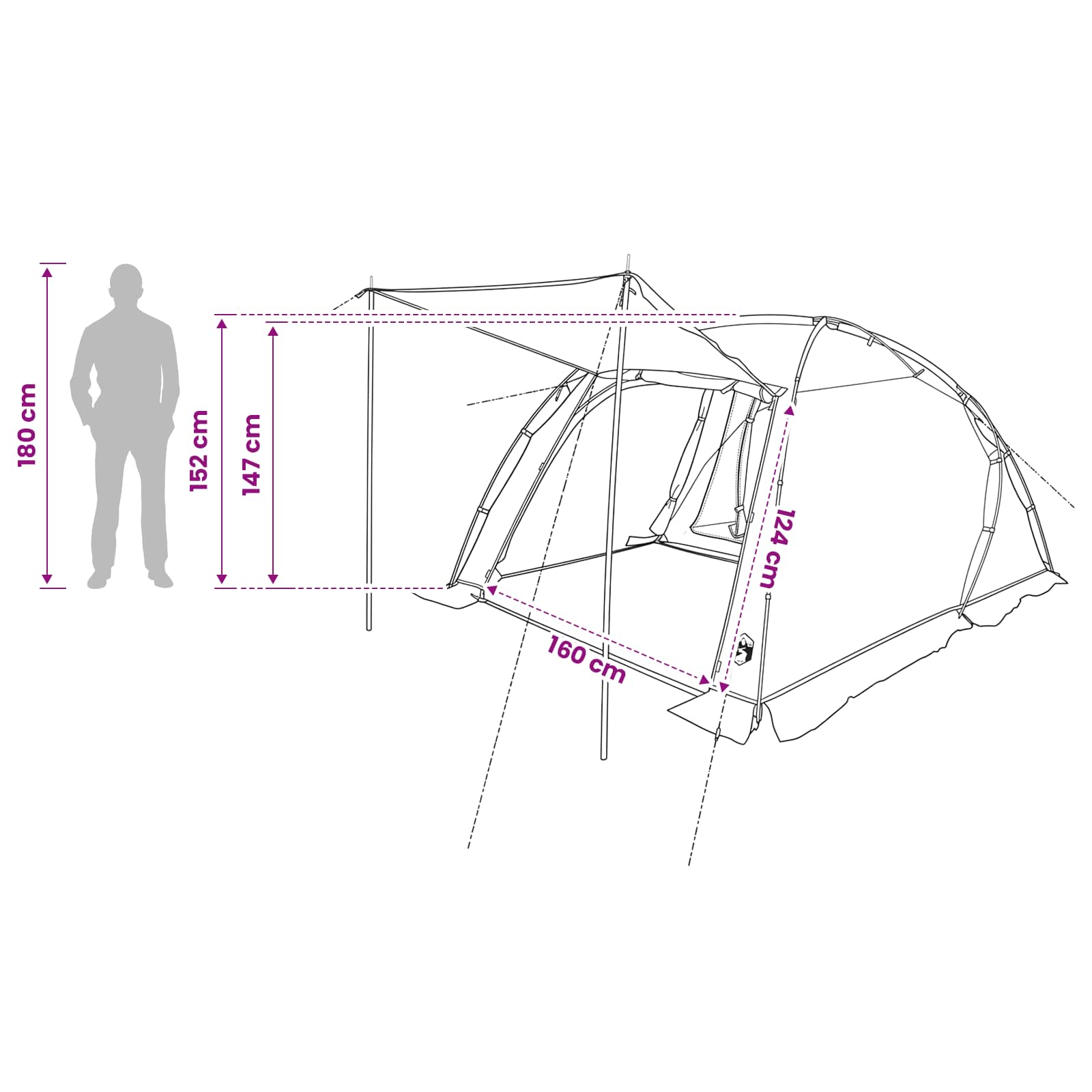 Tunelski šator Plava 361 x 235 x 147 cm