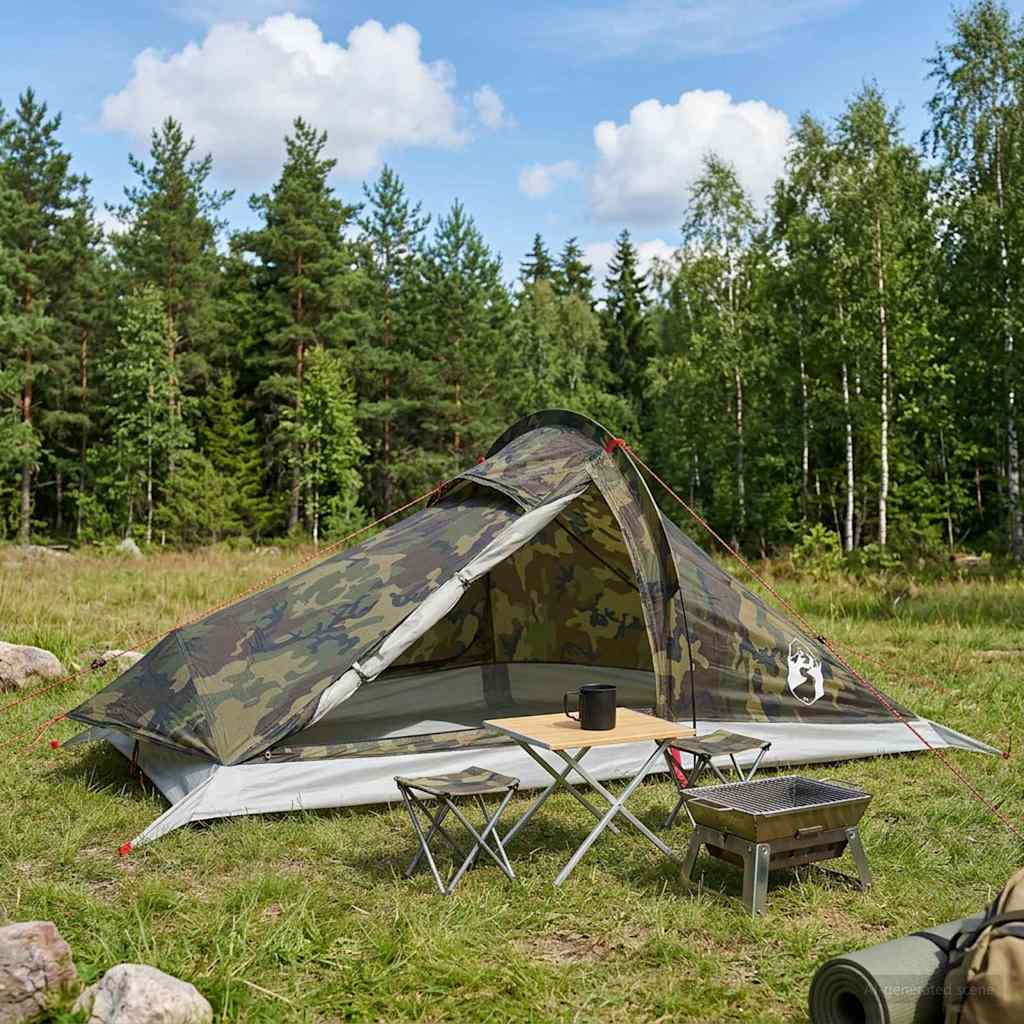 Šator za planinarenje Maskirna 4 osobe