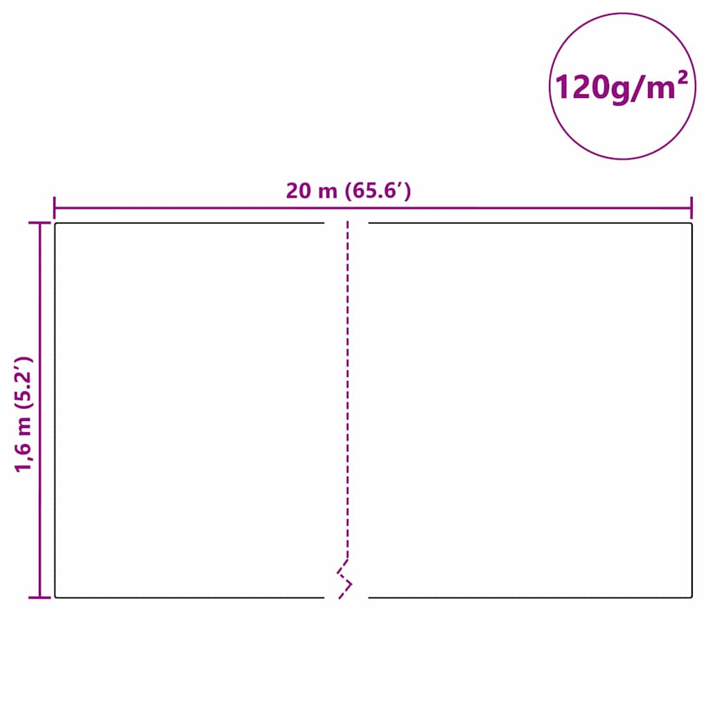 Flis za zaštitu biljaka od mraza Bež 20 x 1,6 m Neslojno platno