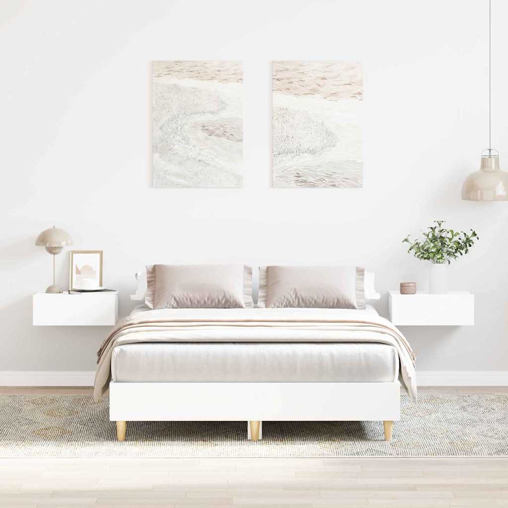Krevetna konstrukcija Bijelo 137 x 190 cm Konstruirano drvo
