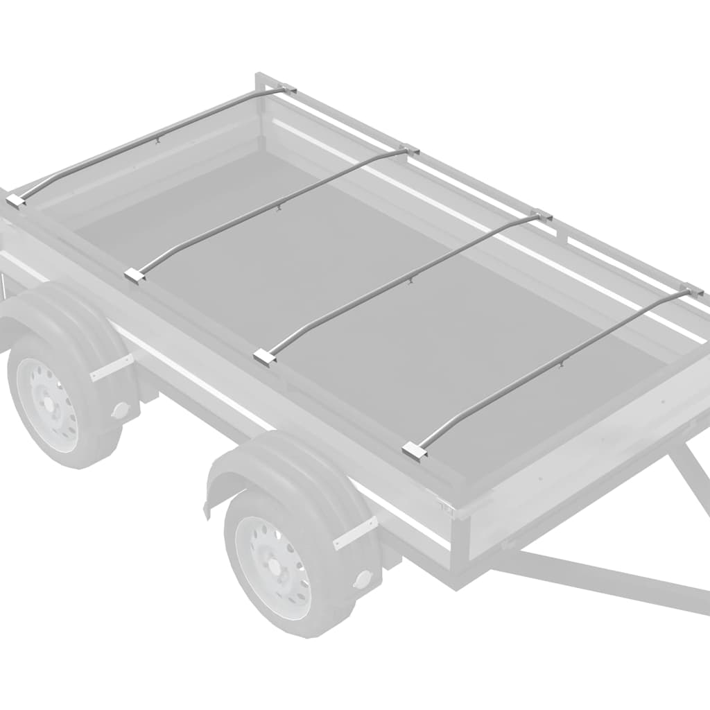 Kuka za platna za prikolice 4 pcs Srebrno 100-145 cm Aluminij
