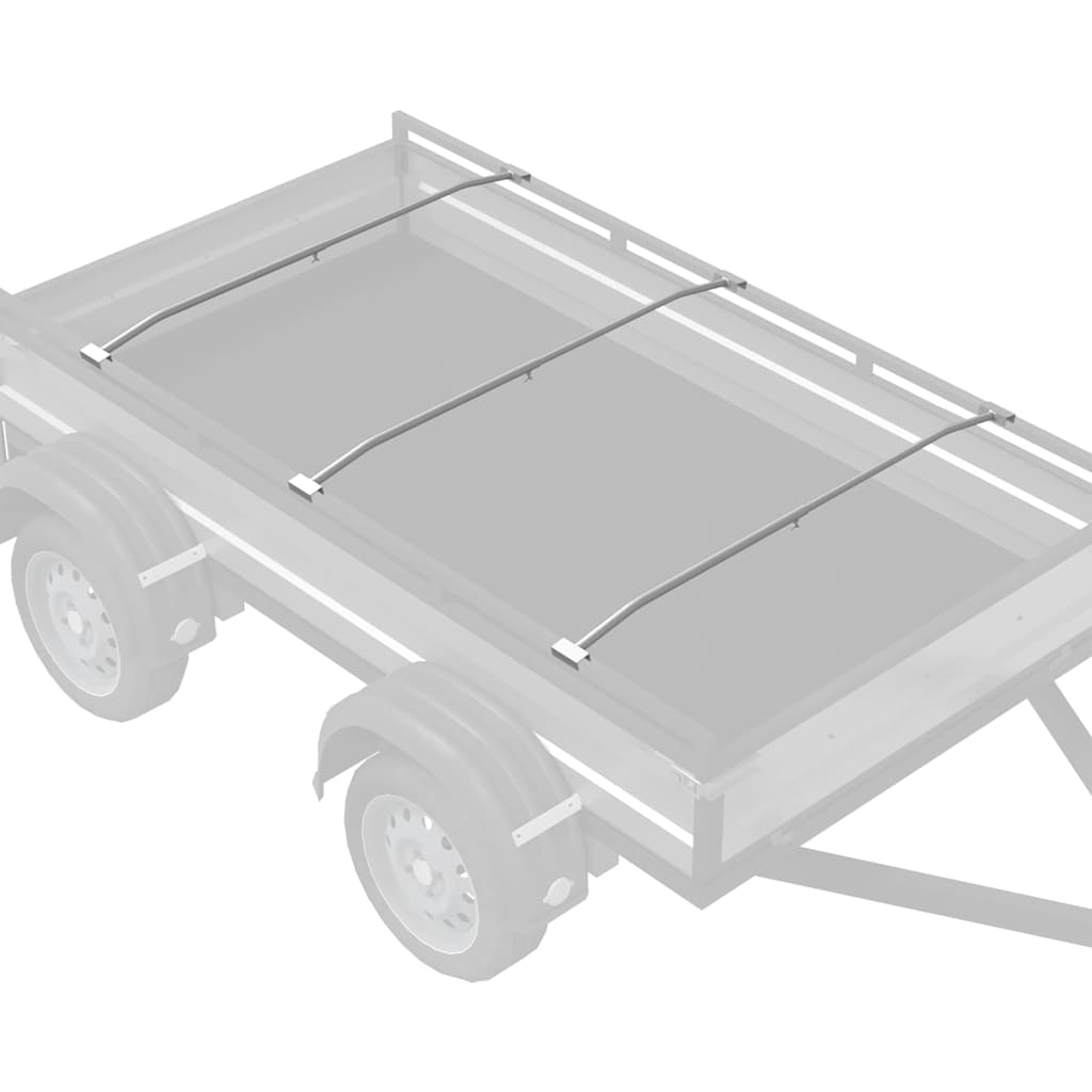 Kuka za platna za prikolice 3 pcs Srebrno 130-210 cm Aluminij