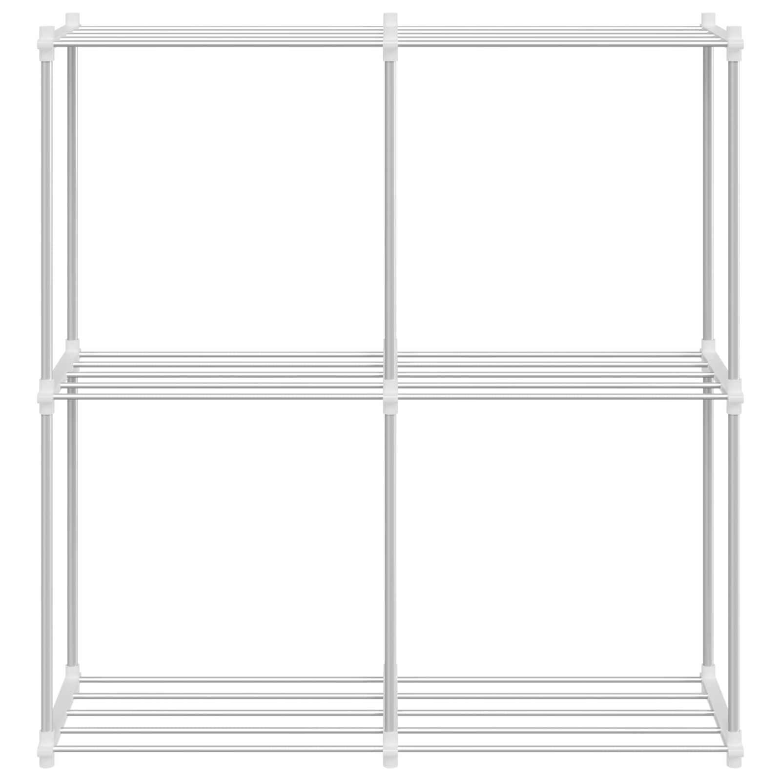 Cijevna polica s pohranom Bijelo 86 x 27 x 90 cm Aluminij