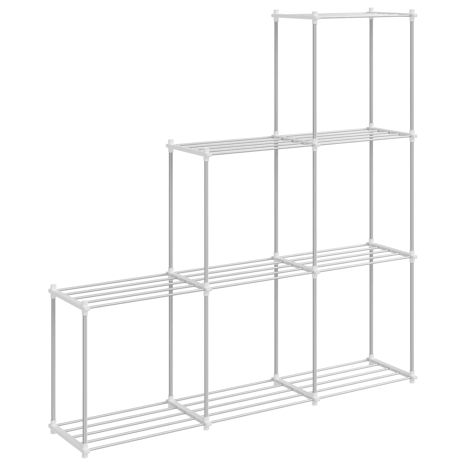 Cijevna polica s pohranom Bijelo 129 x 27 x 132 cm Aluminij