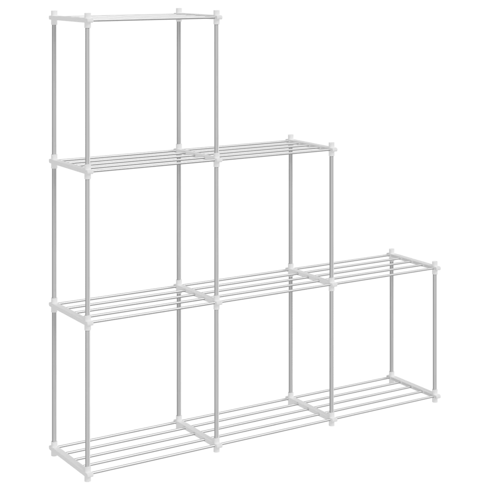 Cijevna polica s pohranom Bijelo 129 x 27 x 132 cm Aluminij