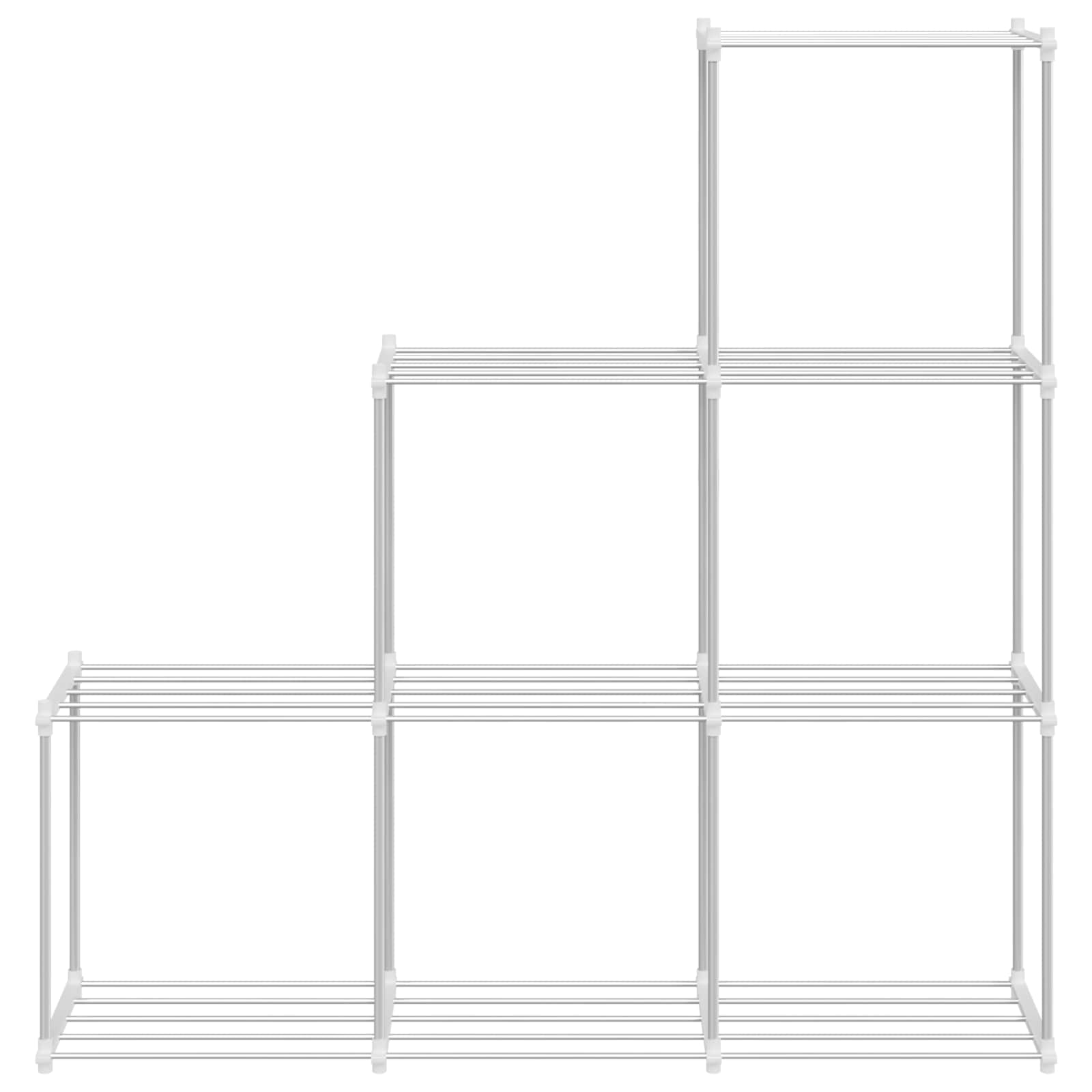 Cijevna polica s pohranom Bijelo 129 x 27 x 132 cm Aluminij
