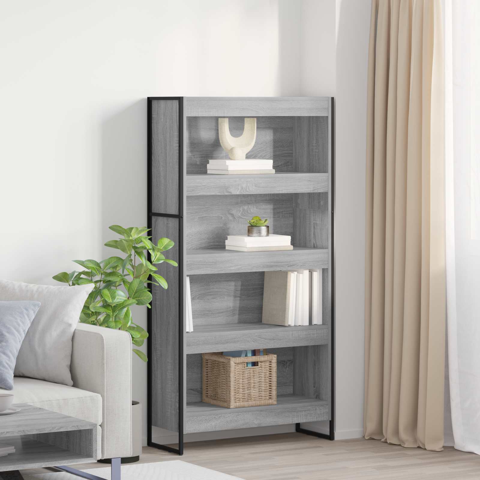 Ormarić za knjige 2 pcs Siva Sonoma 80 x 30 x 155 cm