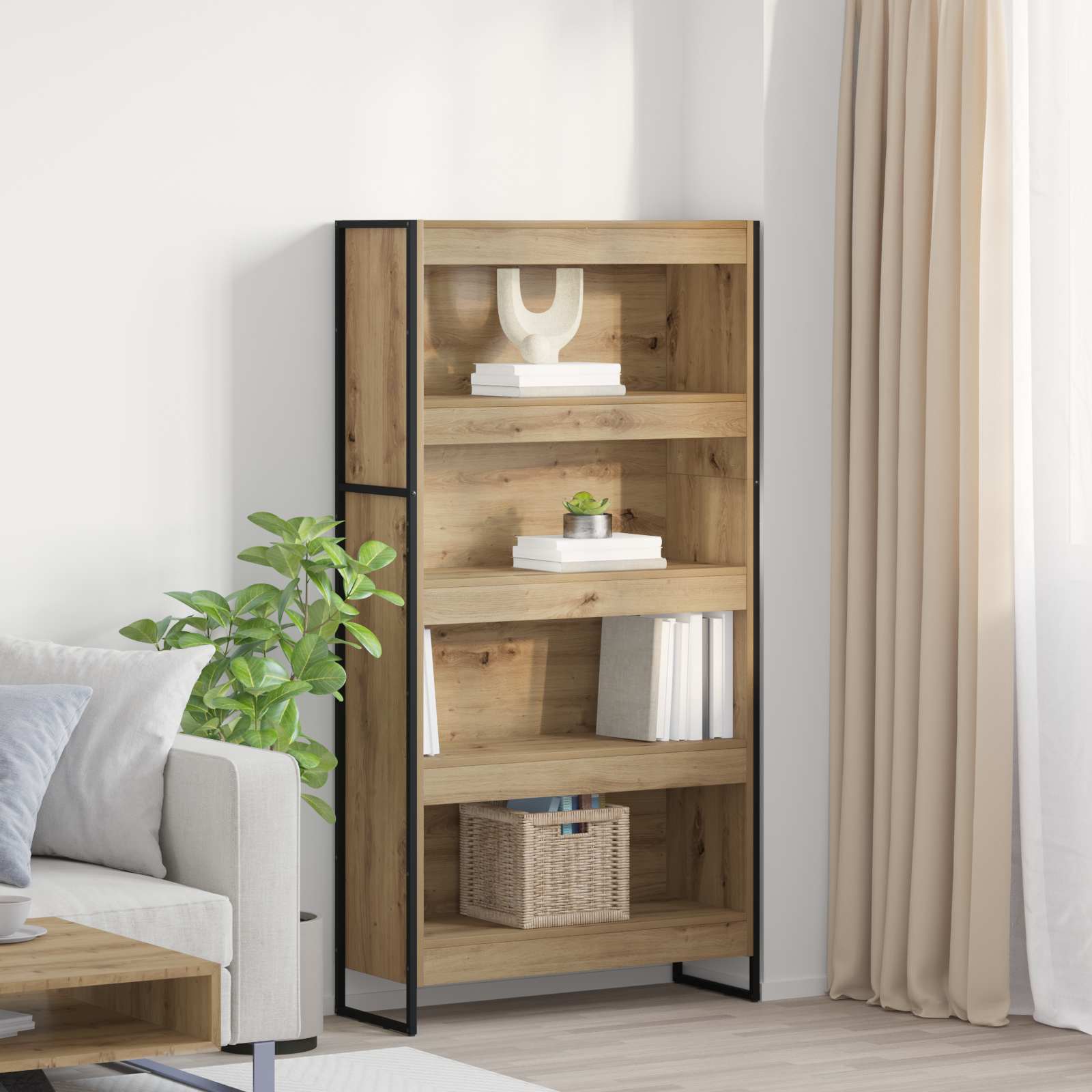 Ormarić za knjige 2 pcs Umjetnička hrastovina 80 x 30 x 155 cm