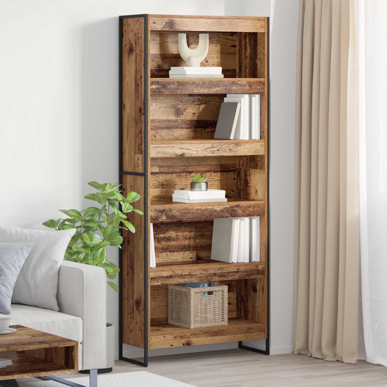 Ormarić za knjige 2 pcs Staro drvo 80 x 30 x 189,5 cm