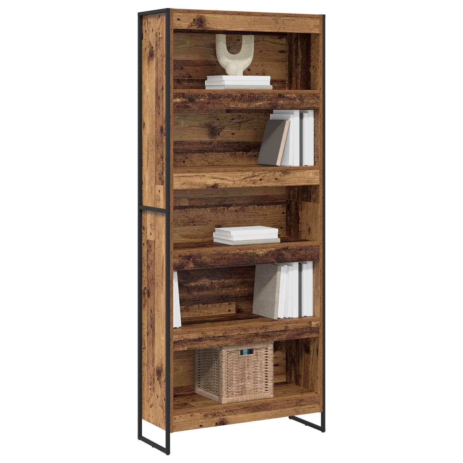 Ormarić za knjige 2 pcs Staro drvo 80 x 30 x 189,5 cm