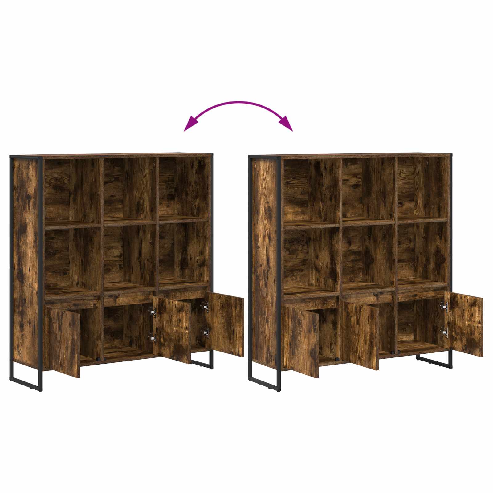 Ormarić za knjige 2 pcs Dimni hrast 99,5 x 30 x 108 cm