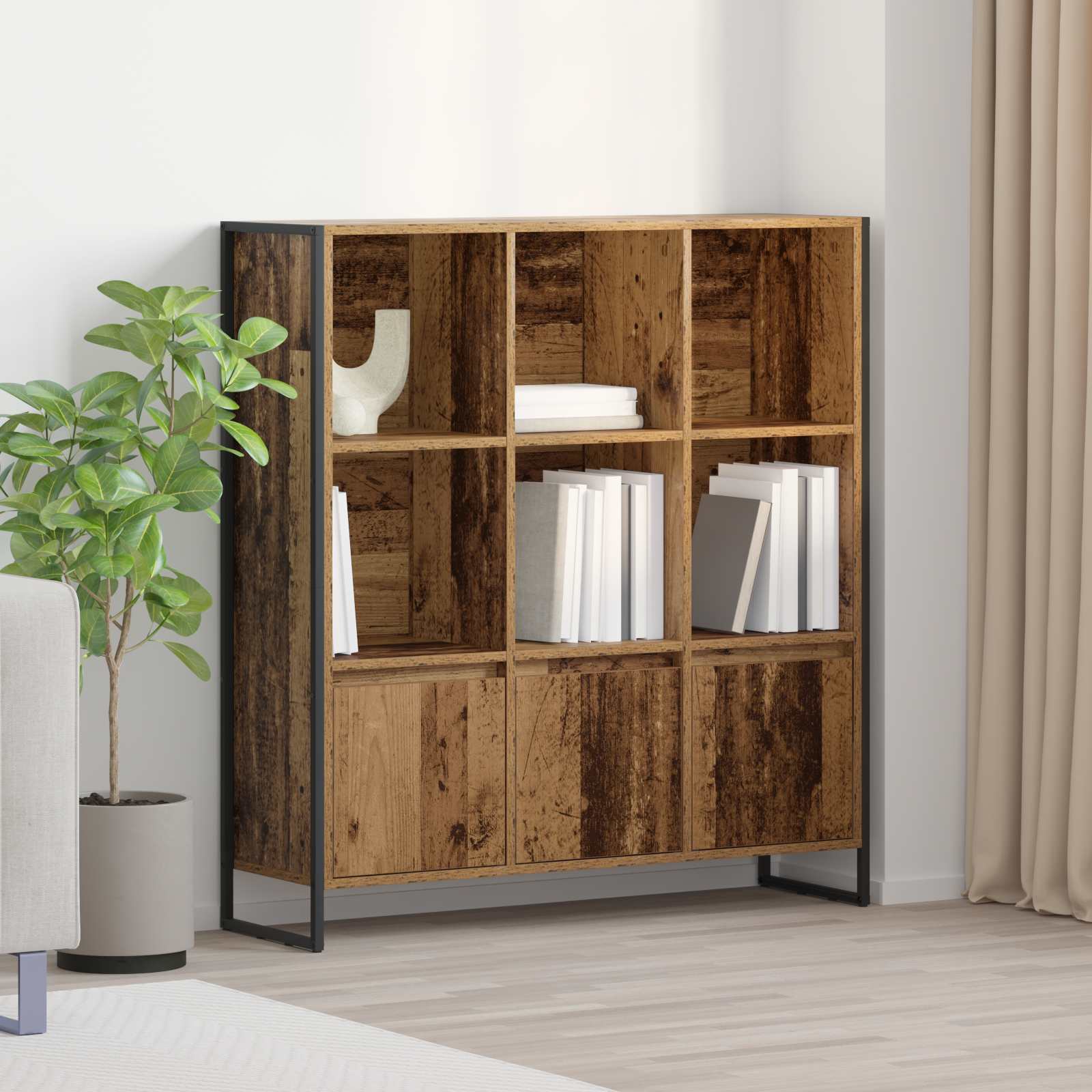 Ormarić za knjige 2 pcs Staro drvo 99,5 x 30 x 108 cm