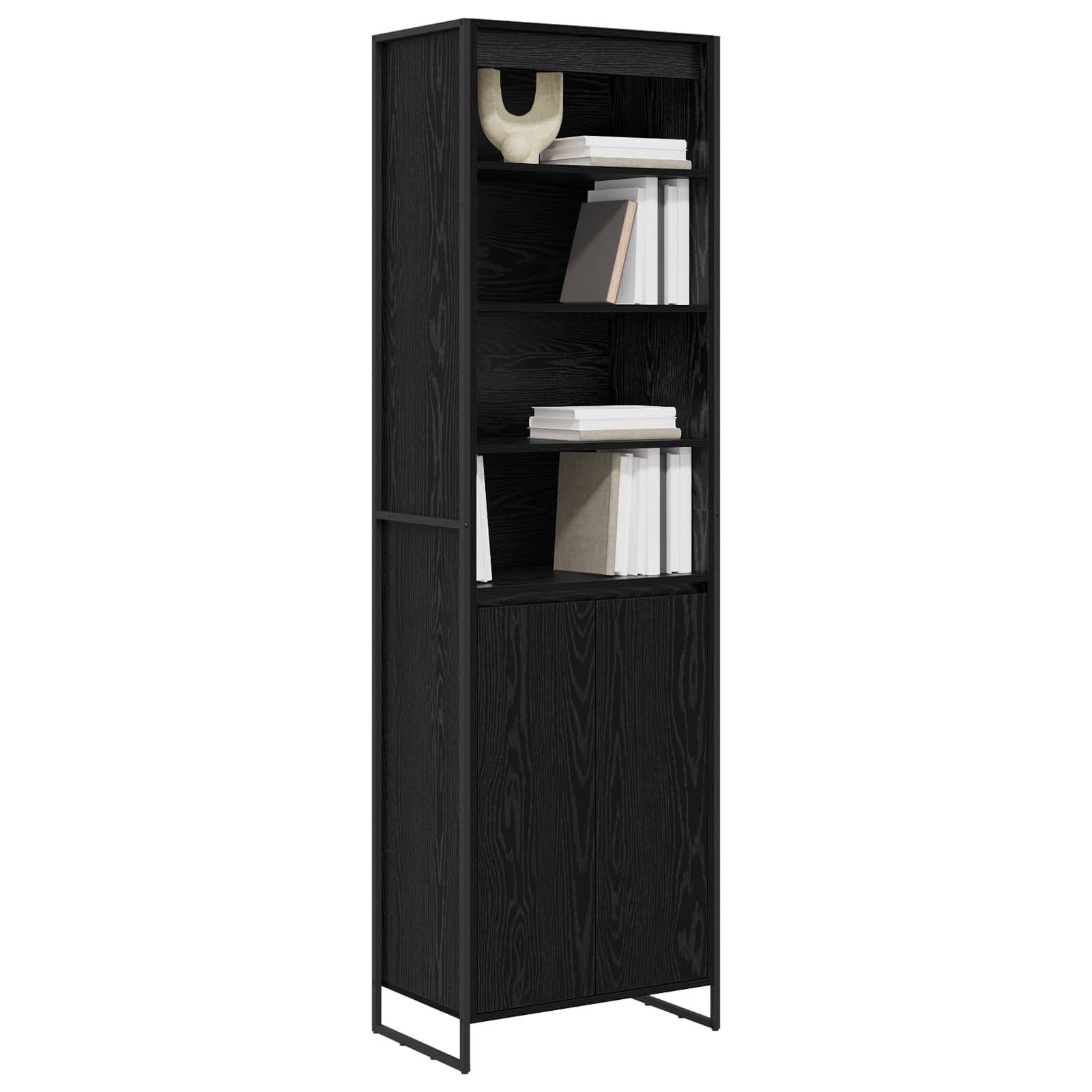 Visoki ormari Crni hrast 60 x 36 x 200 cm Konstruirano drvo