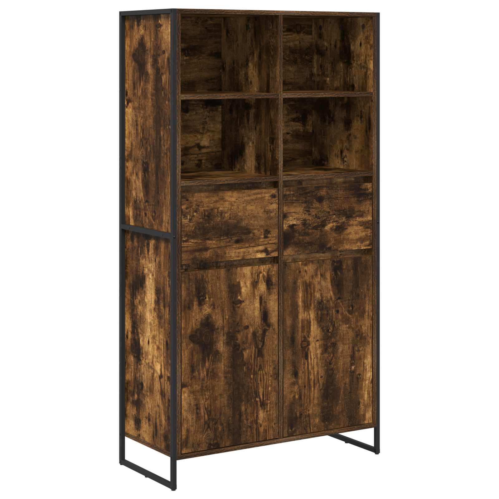 Kreveta 2 pcs Dimni hrast 81 x 36 x 150.5 cm Konstruirano drvo