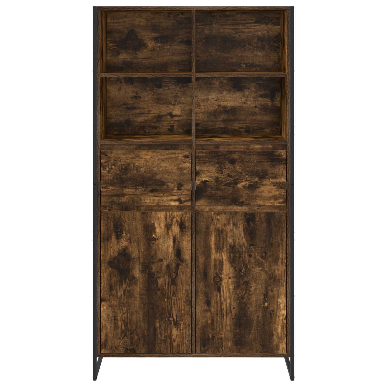 Kreveta 2 pcs Dimni hrast 81 x 36 x 150.5 cm Konstruirano drvo