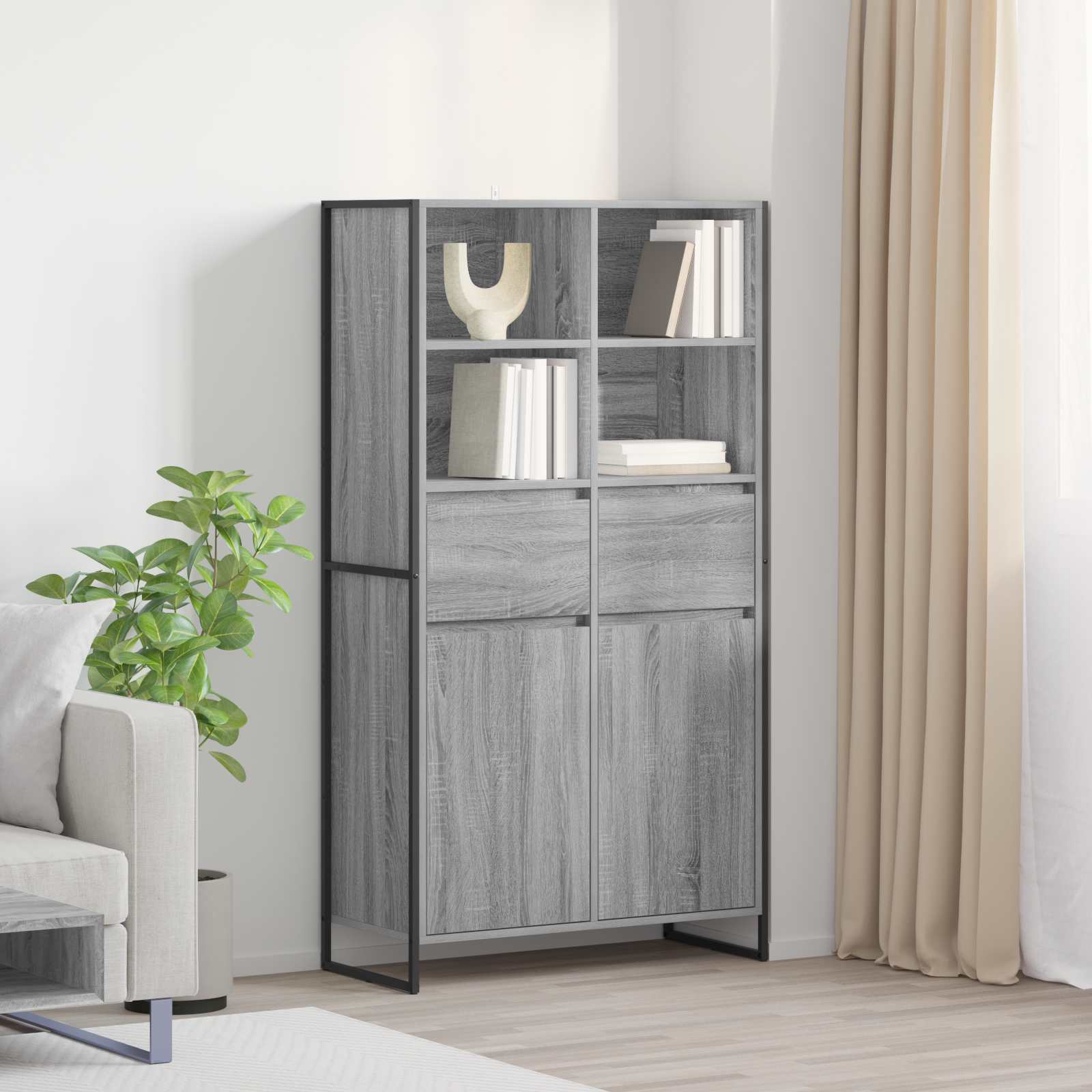 Kreveta 2 pcs Siva Sonoma 81 x 36 x 150.5 cm Konstruirano drvo