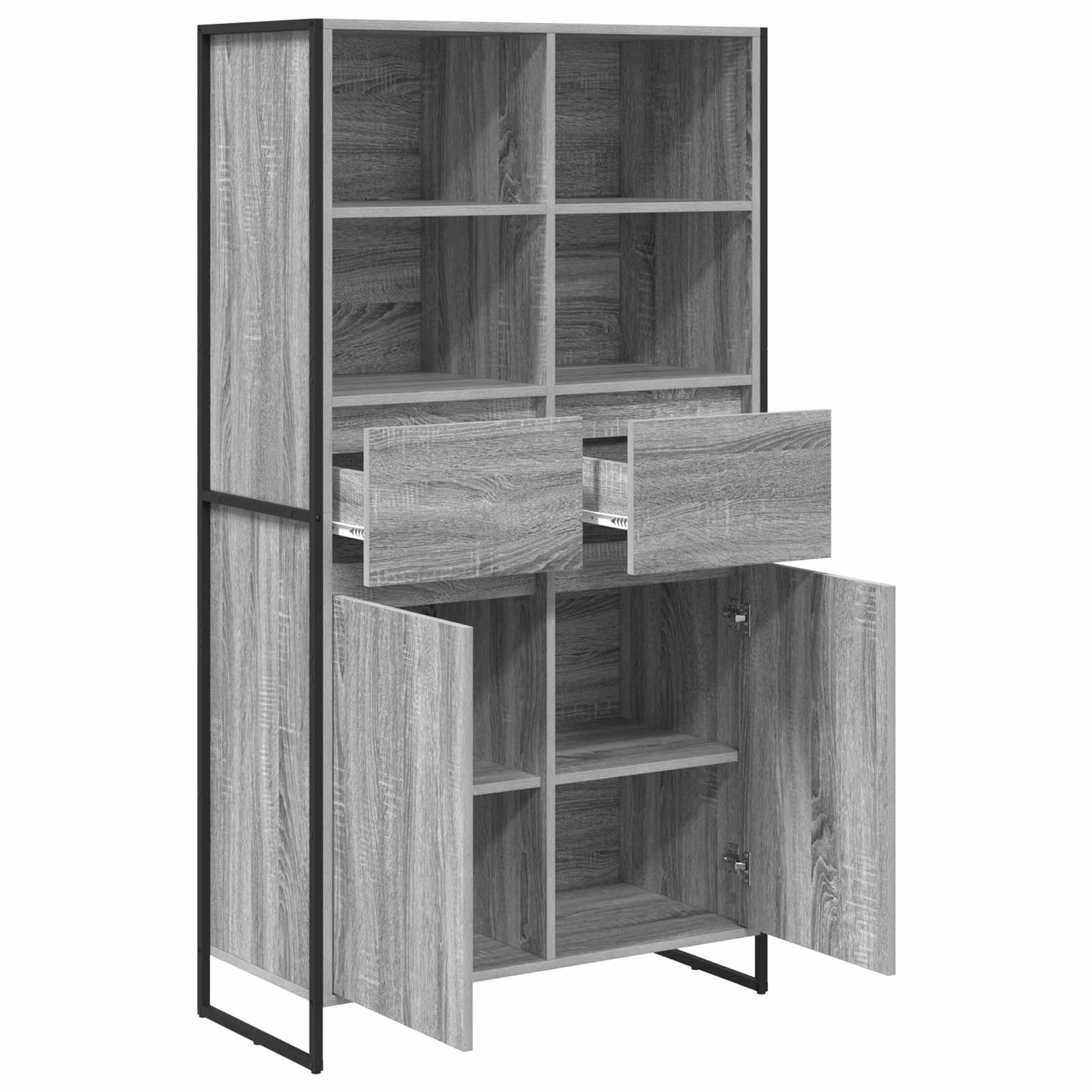 Kreveta 2 pcs Siva Sonoma 81 x 36 x 150.5 cm Konstruirano drvo