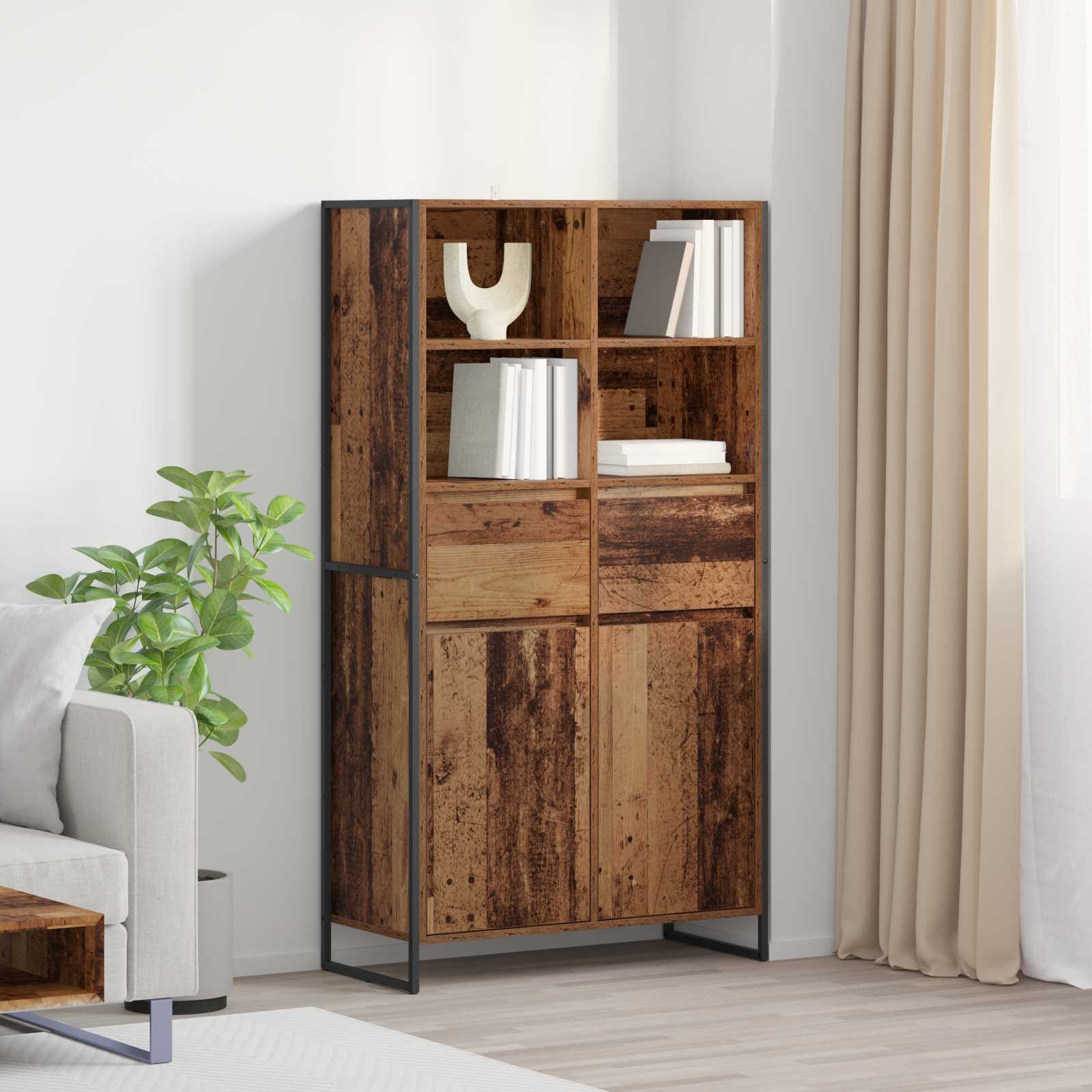 Kreveta 2 pcs Staro drvo 81 x 36 x 150.5 cm Konstruirano drvo