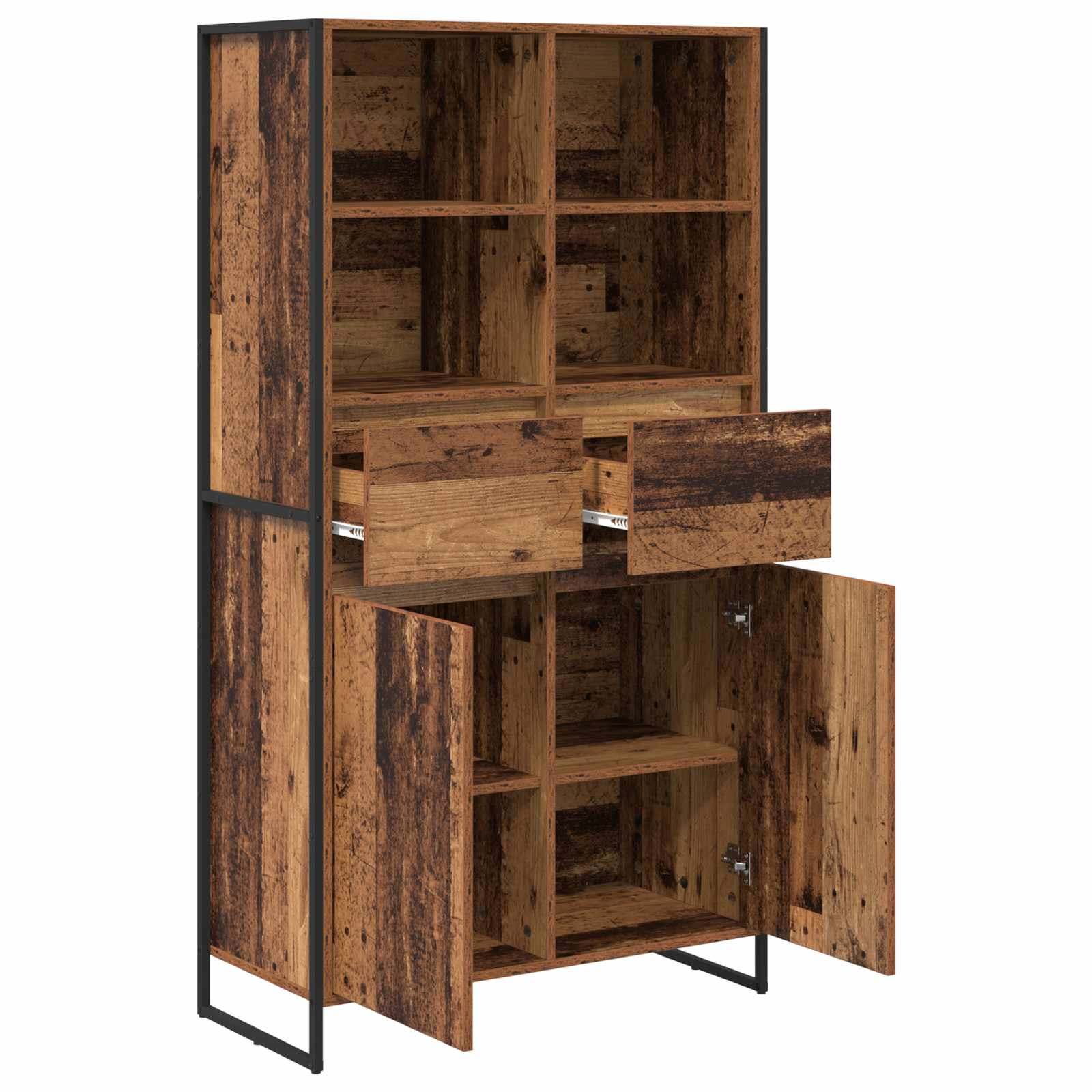 Kreveta 2 pcs Staro drvo 81 x 36 x 150.5 cm Konstruirano drvo