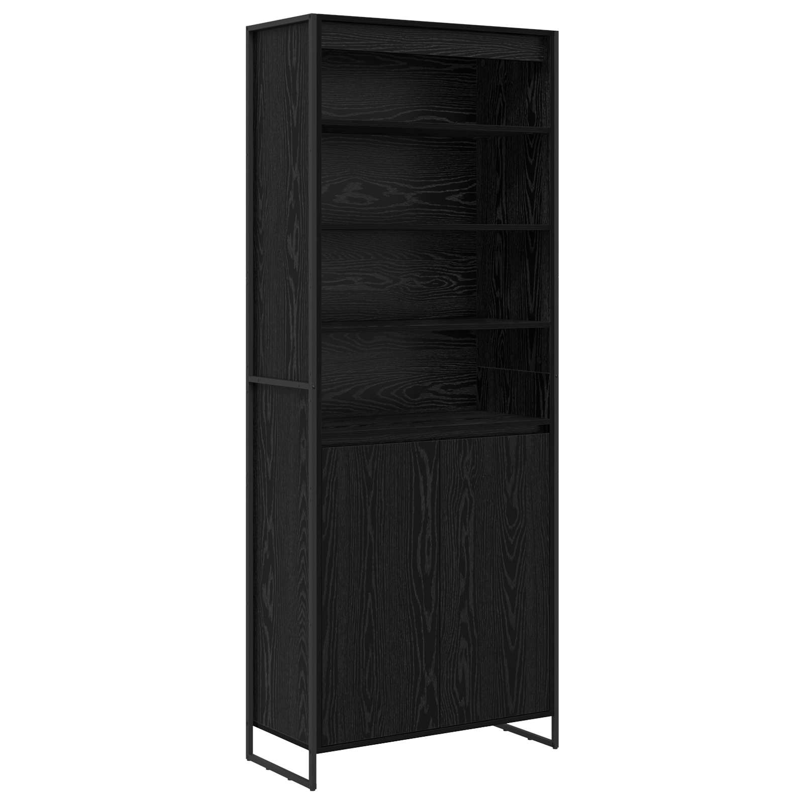 Visoki ormari Crni hrast 79 x 36 x 200 cm Konstruirano drvo