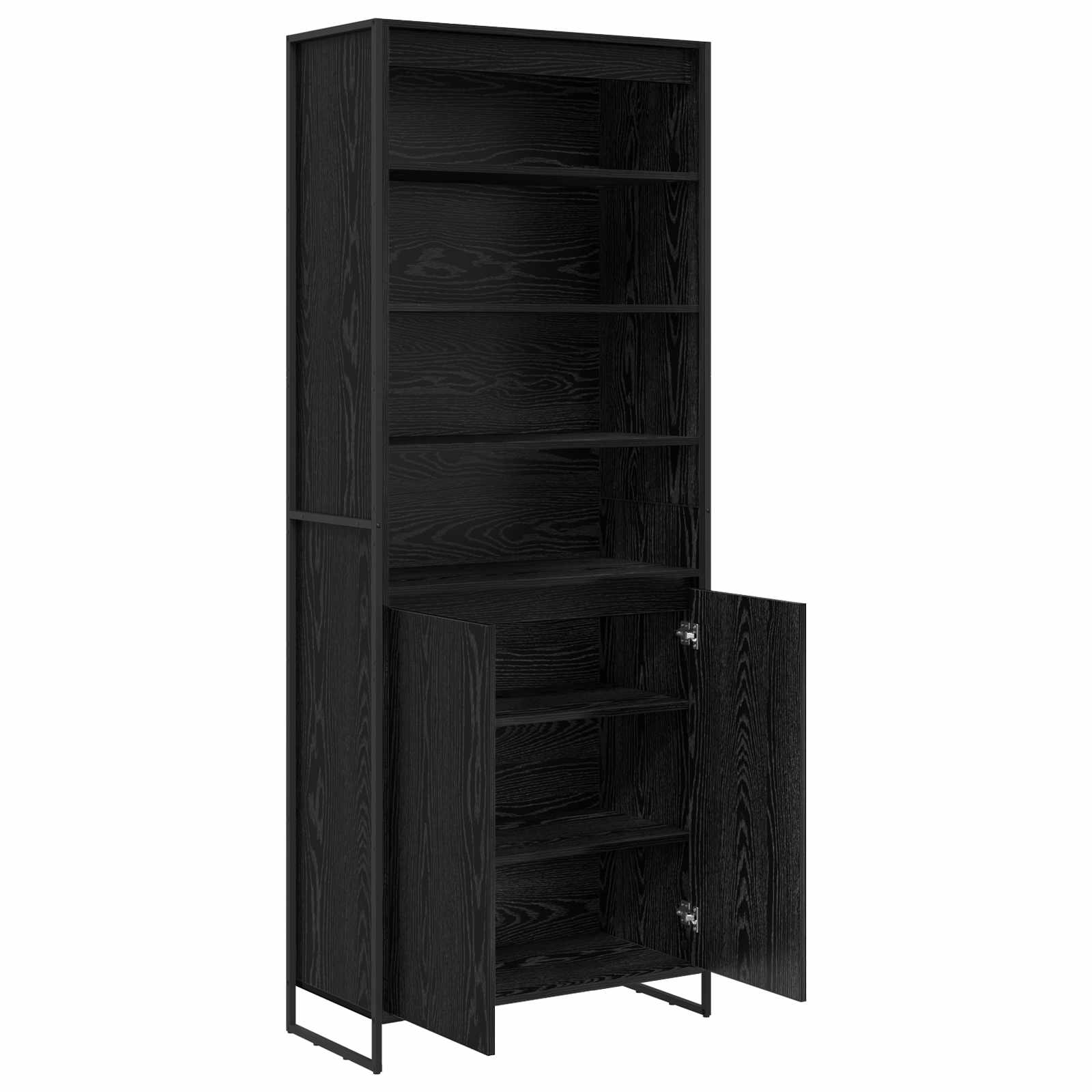 Visoki ormari Crni hrast 79 x 36 x 200 cm Konstruirano drvo