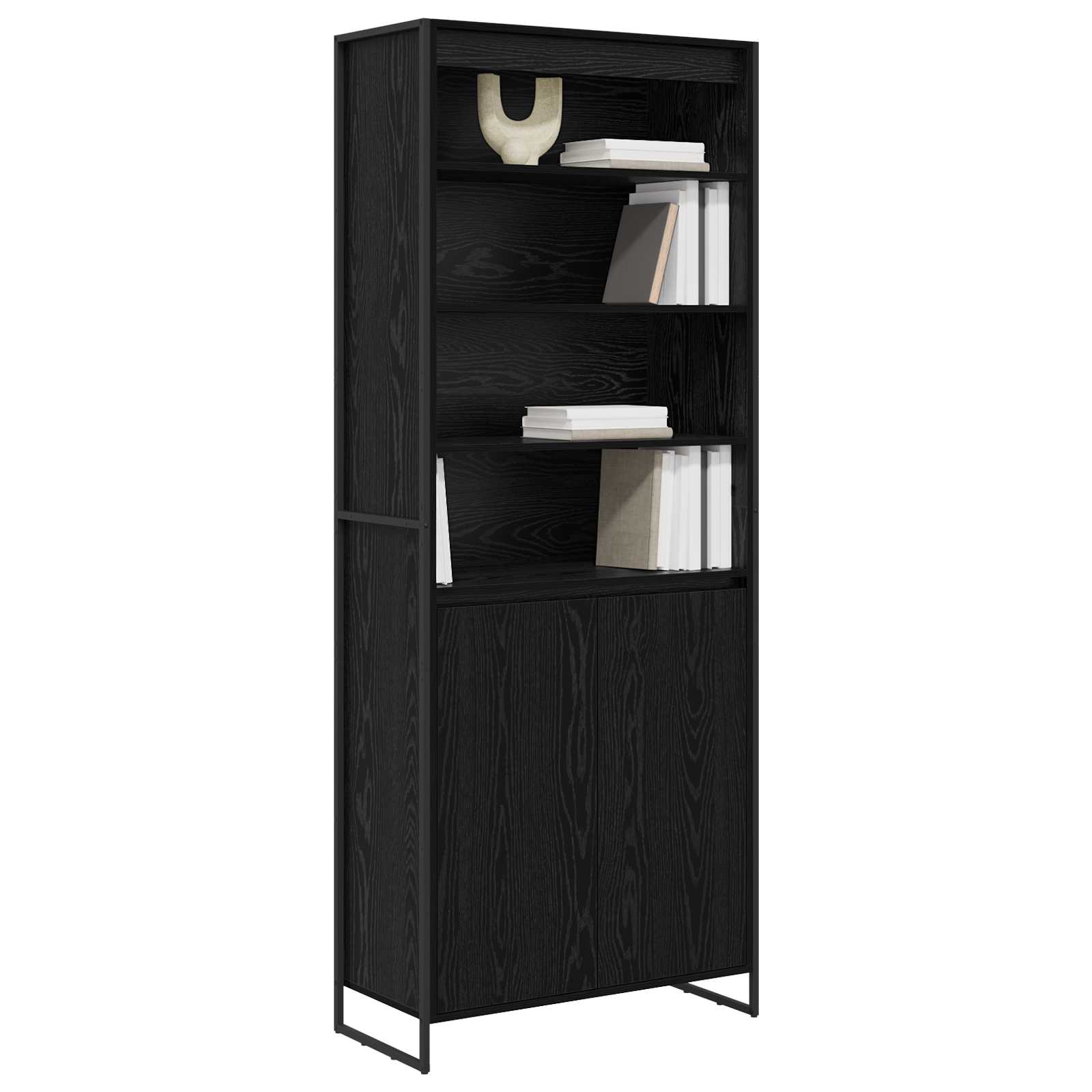 Visoki ormari Crni hrast 79 x 36 x 200 cm Konstruirano drvo