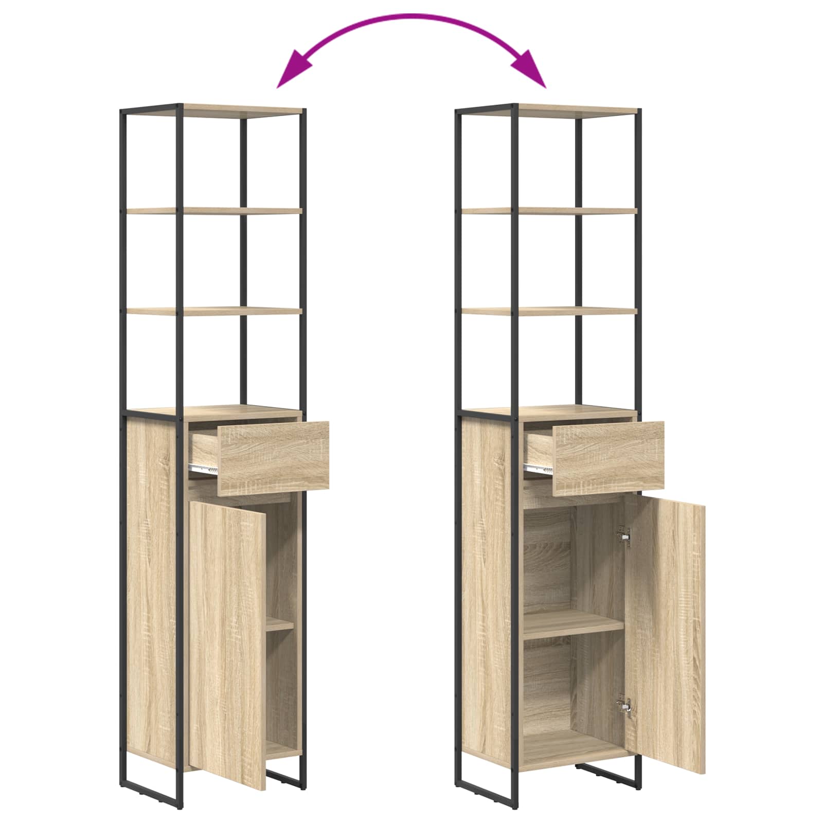 Set namještaja za kupaonicu Sonoma hrast Konstruirano drvo