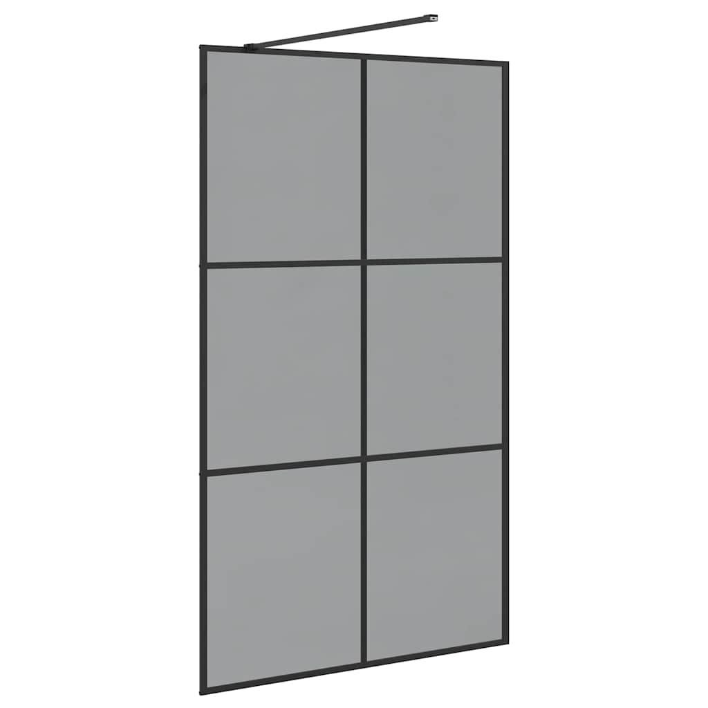 Zid za walk-in tuš Crna 115 x 195 cm Staklo otporno na udarce