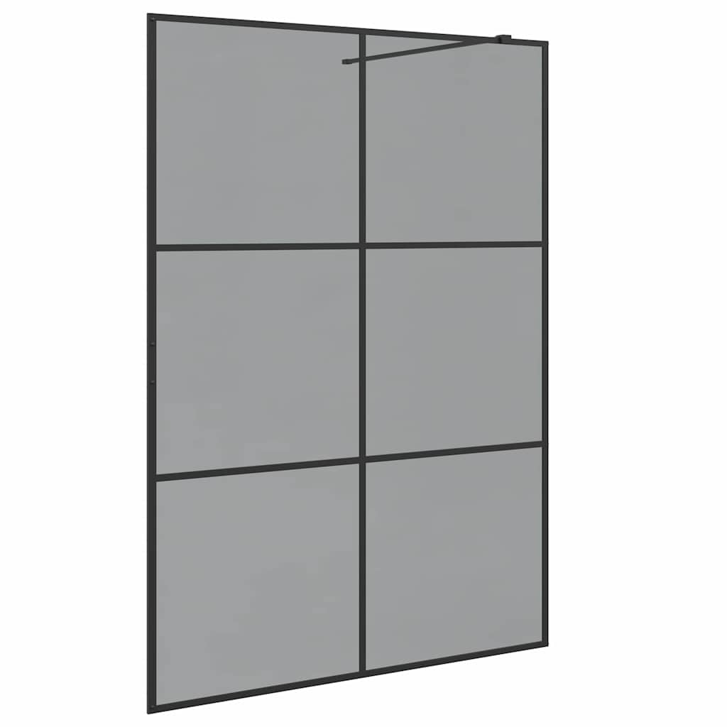 Zid za walk-in tuš Crna 140 x 195 cm Staklo otporno na udarce