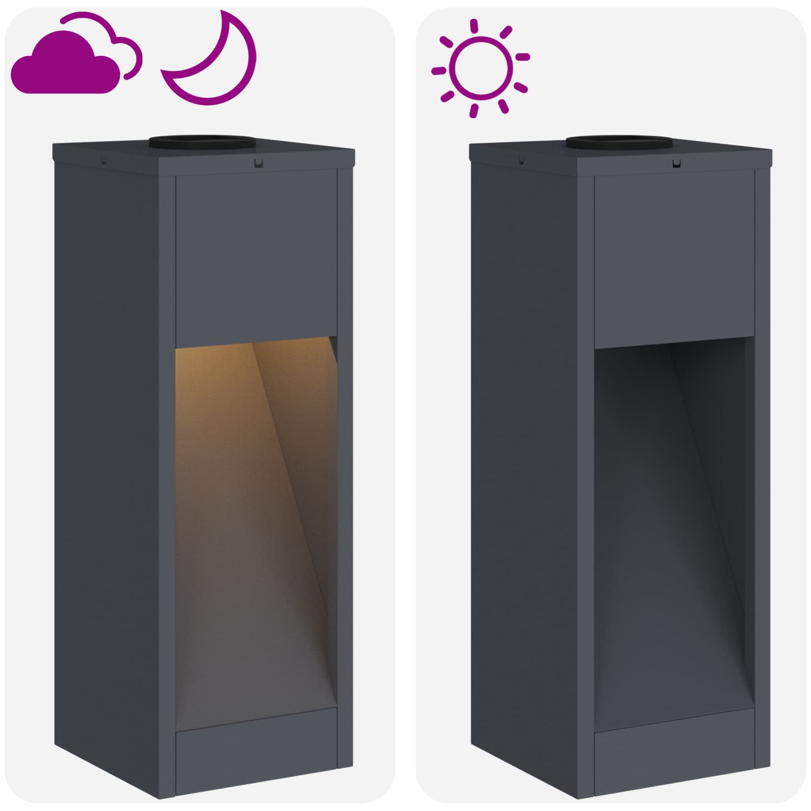 Solarna LED svjetiljka za stazu 2 pcs Antracit