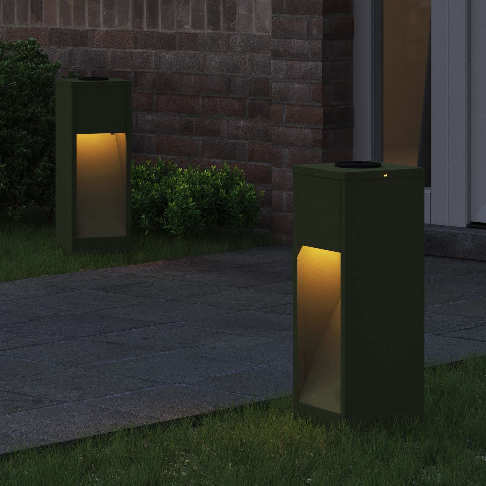 Solarna LED svjetiljka za stazu 2 pcs Maslinasto zelena